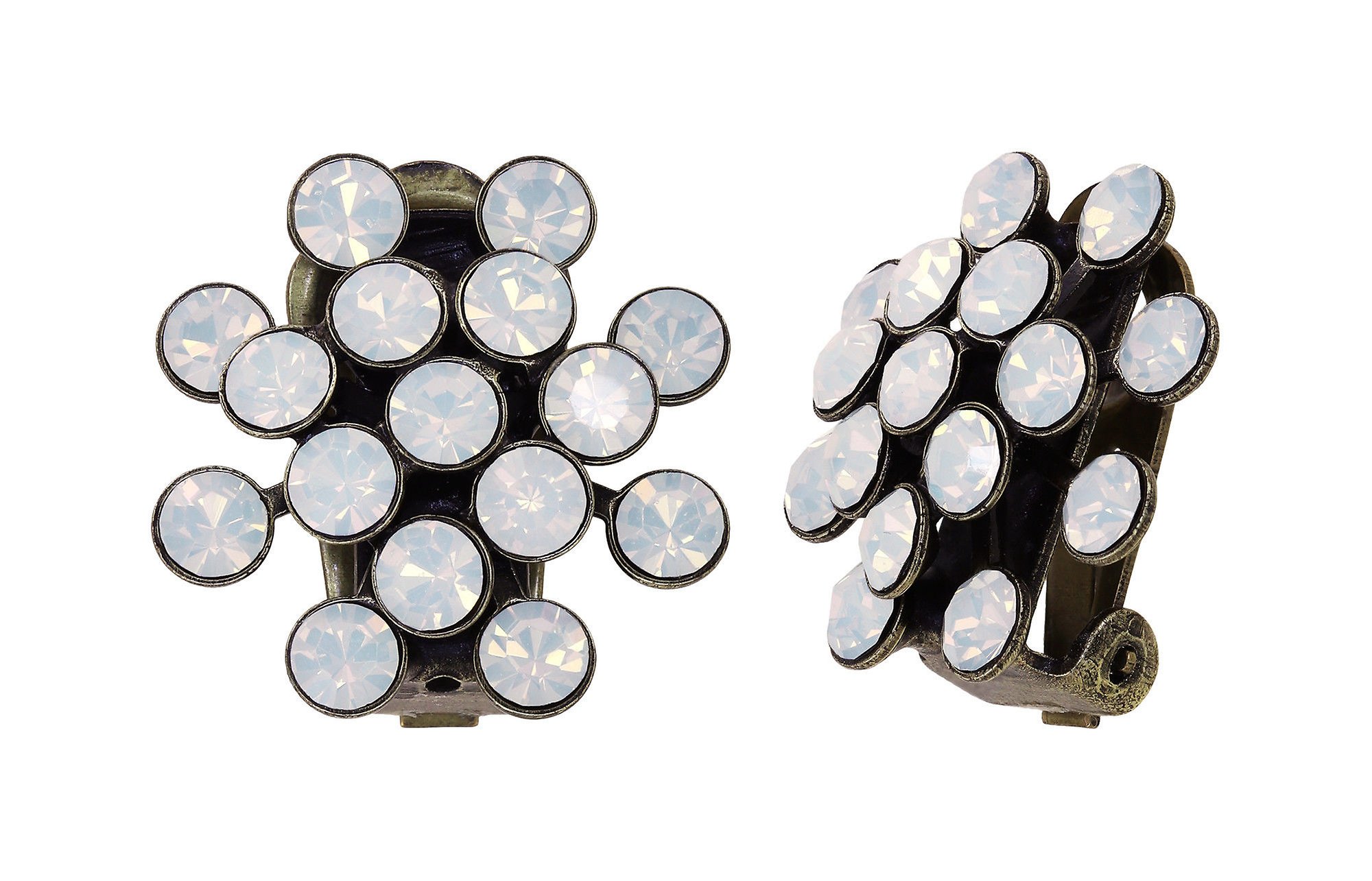 image for Earring clip Magic Fireball White white opal Classic Size (21mm Ø)