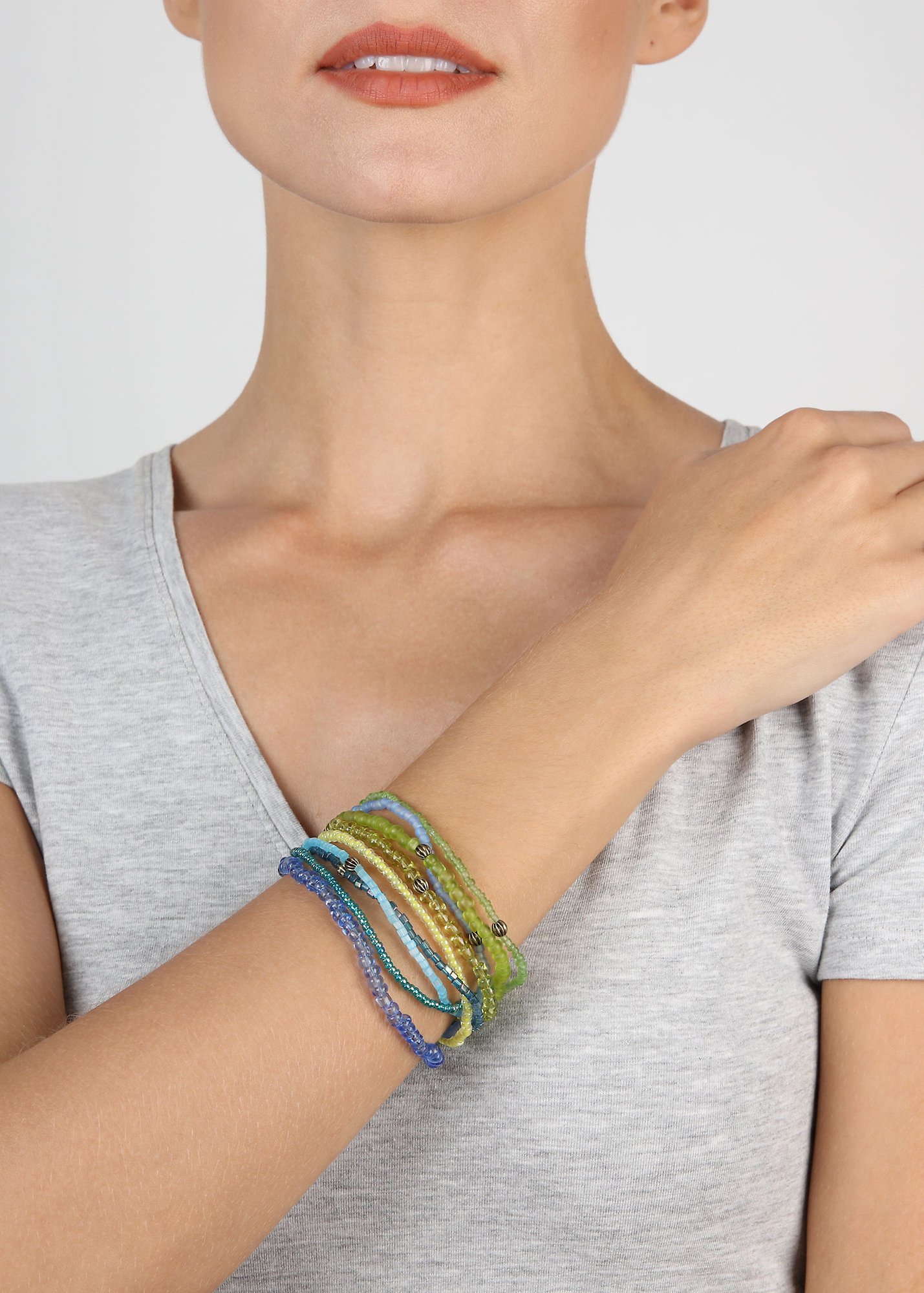 image for Bracelet Elastic Petit Glamour d´Afrique Blue / Green  