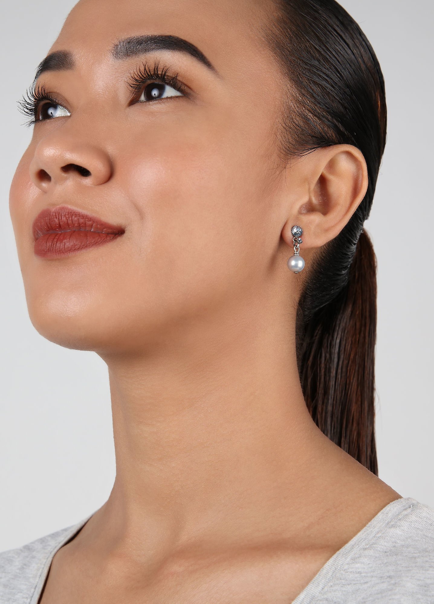 image pour Clou d'oreille pendant Metal Crash Gris  