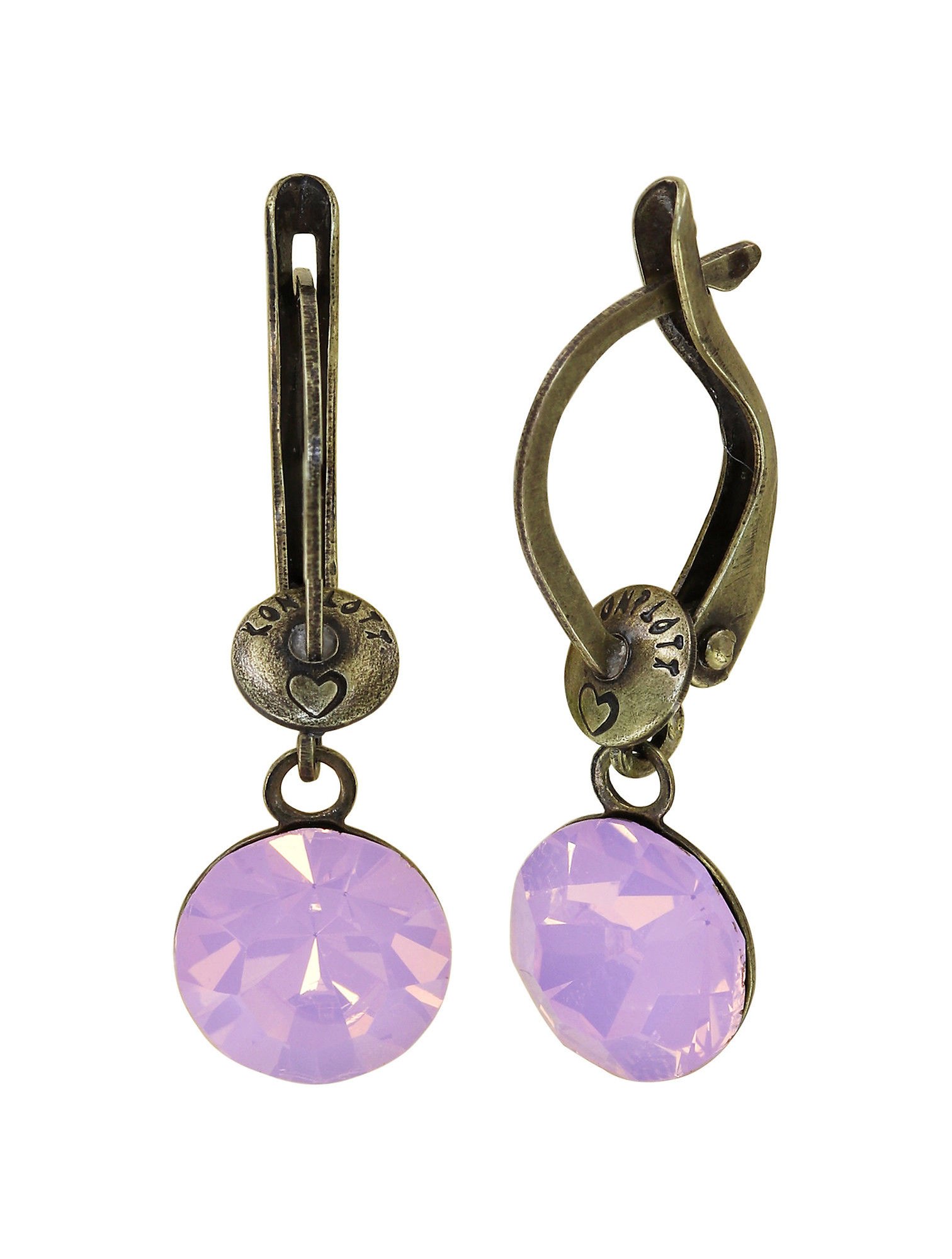 image for Earring Dangling Black Jack Pink rose opal SS 39