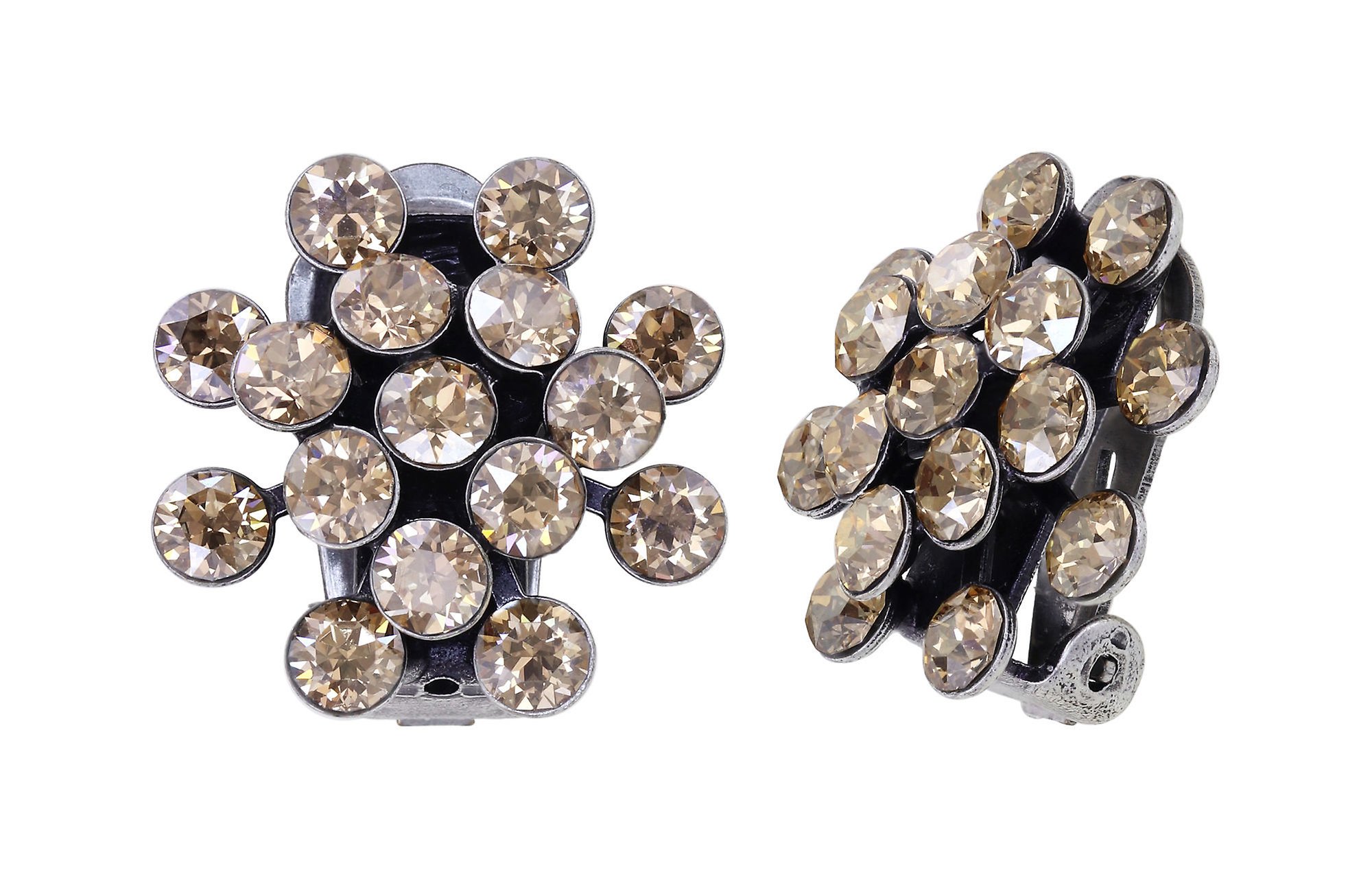 image pour Boucles d'oreilles Clip Magic Fireball Beige crystal golden shadow Classic Size (21mm Ø)