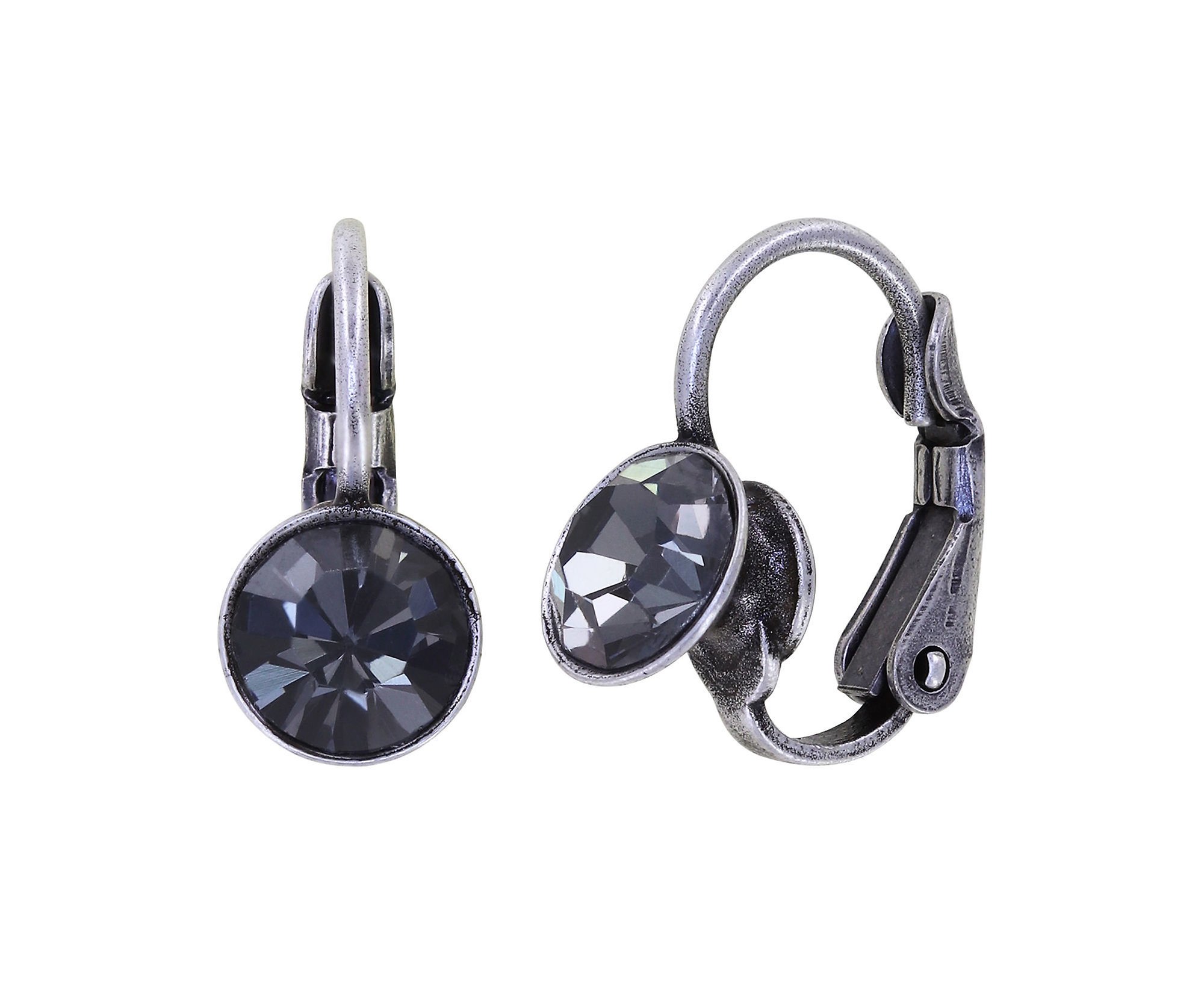 image for Earring Eurowire Black Jack Grey crystal night fall SS 29