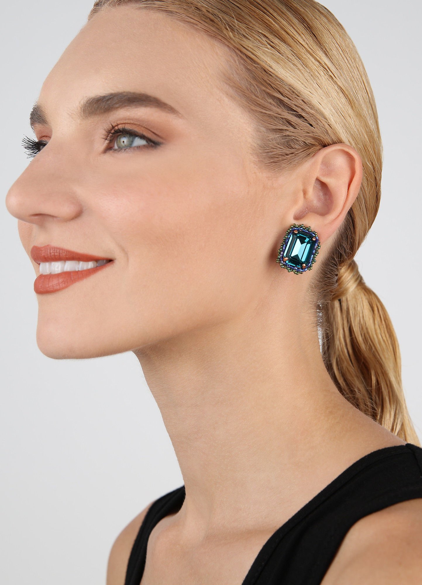 image pour Boucles d'oreilles Clip African Glam Aigue-Marine Foncé Blue size M