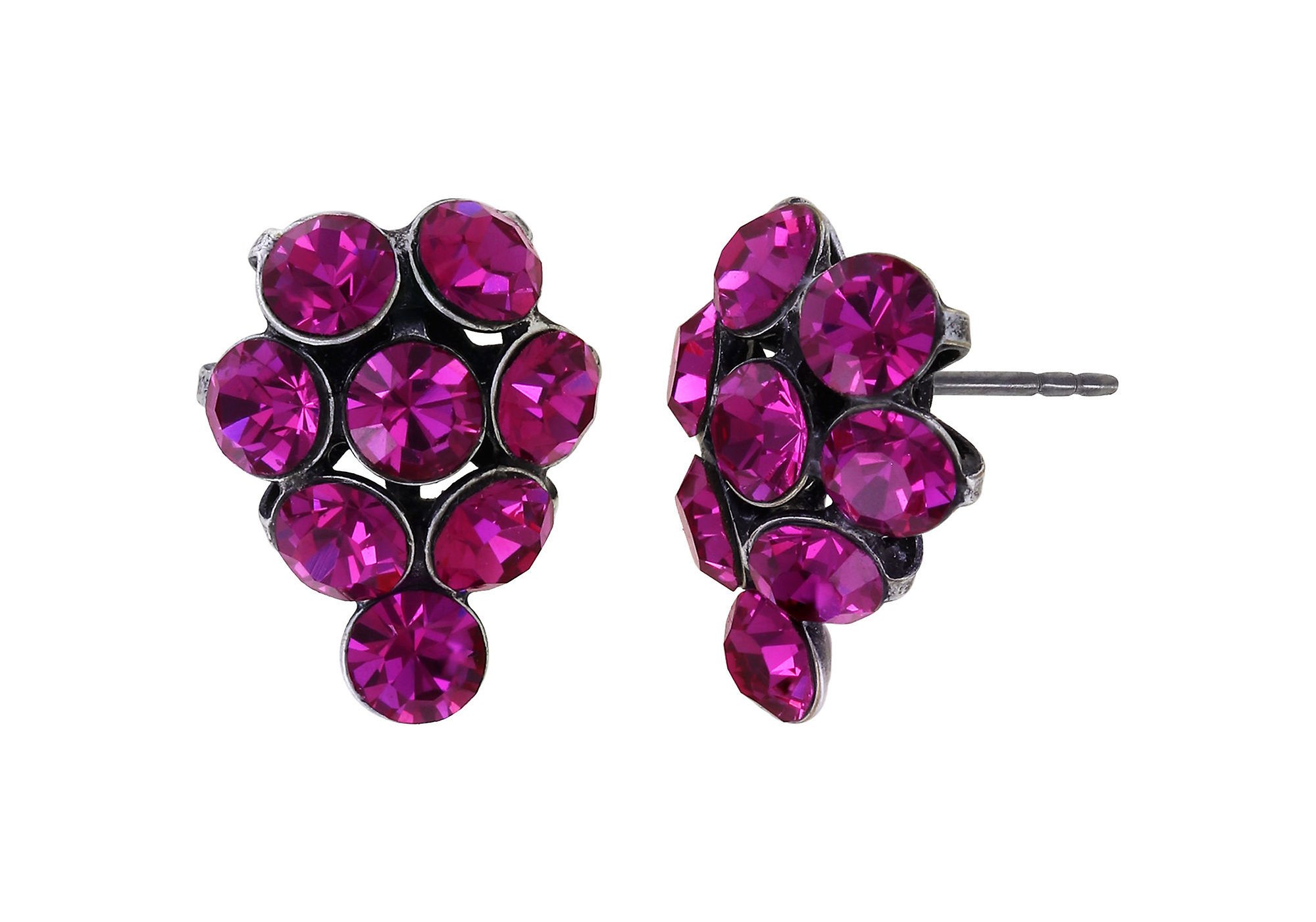 image for Earring Stud Magic Fireball Dark Rose fuchsia Classic Size (21mm Ø)