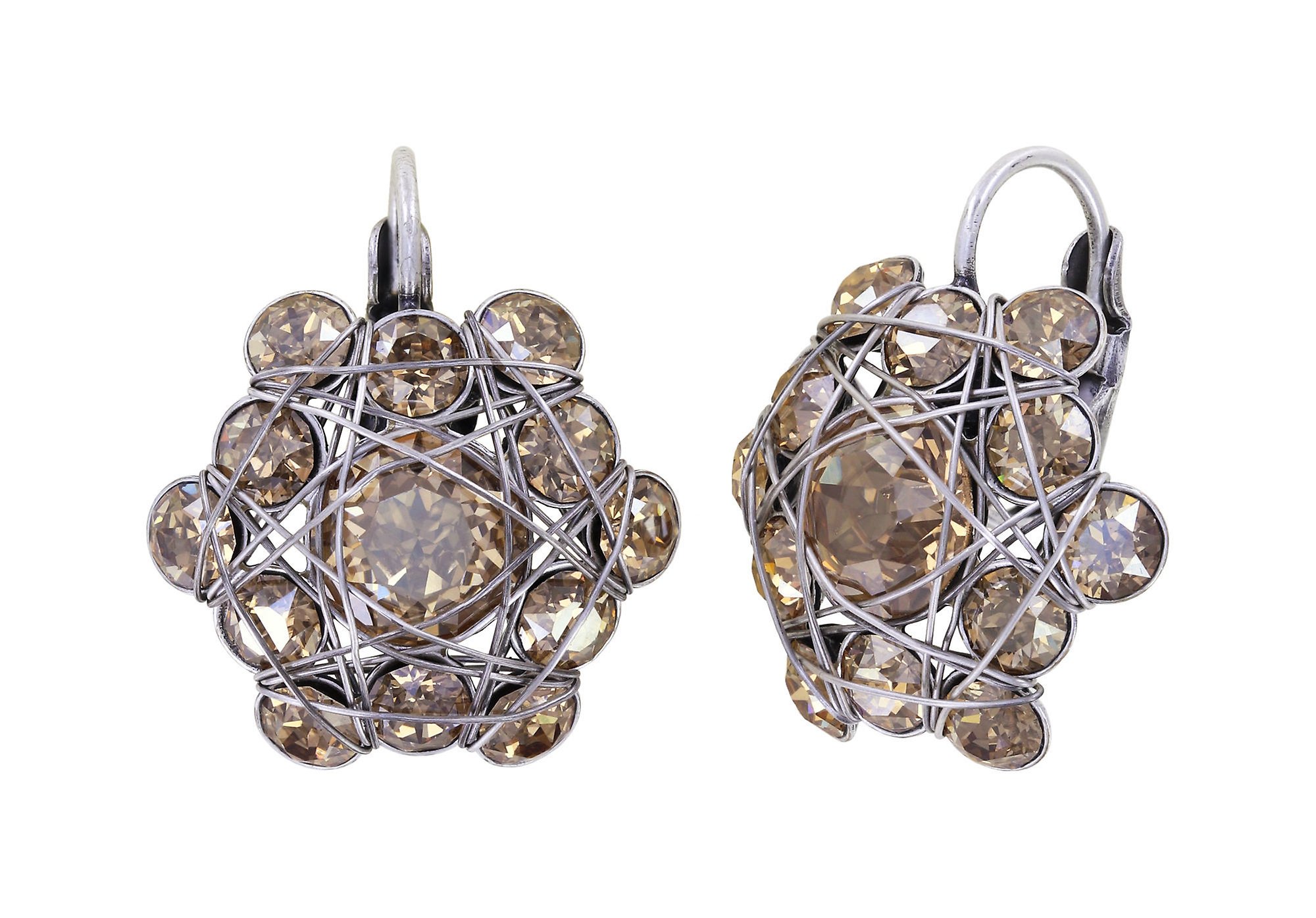 image pour Boucles d'oreilles Eurowire Bended Lights Beige crystal golden shadow 