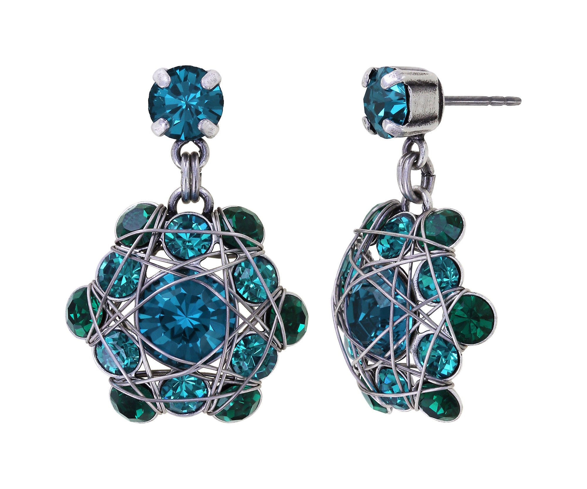 Kép Earring stud dangling Bended Lights Blue / Green  