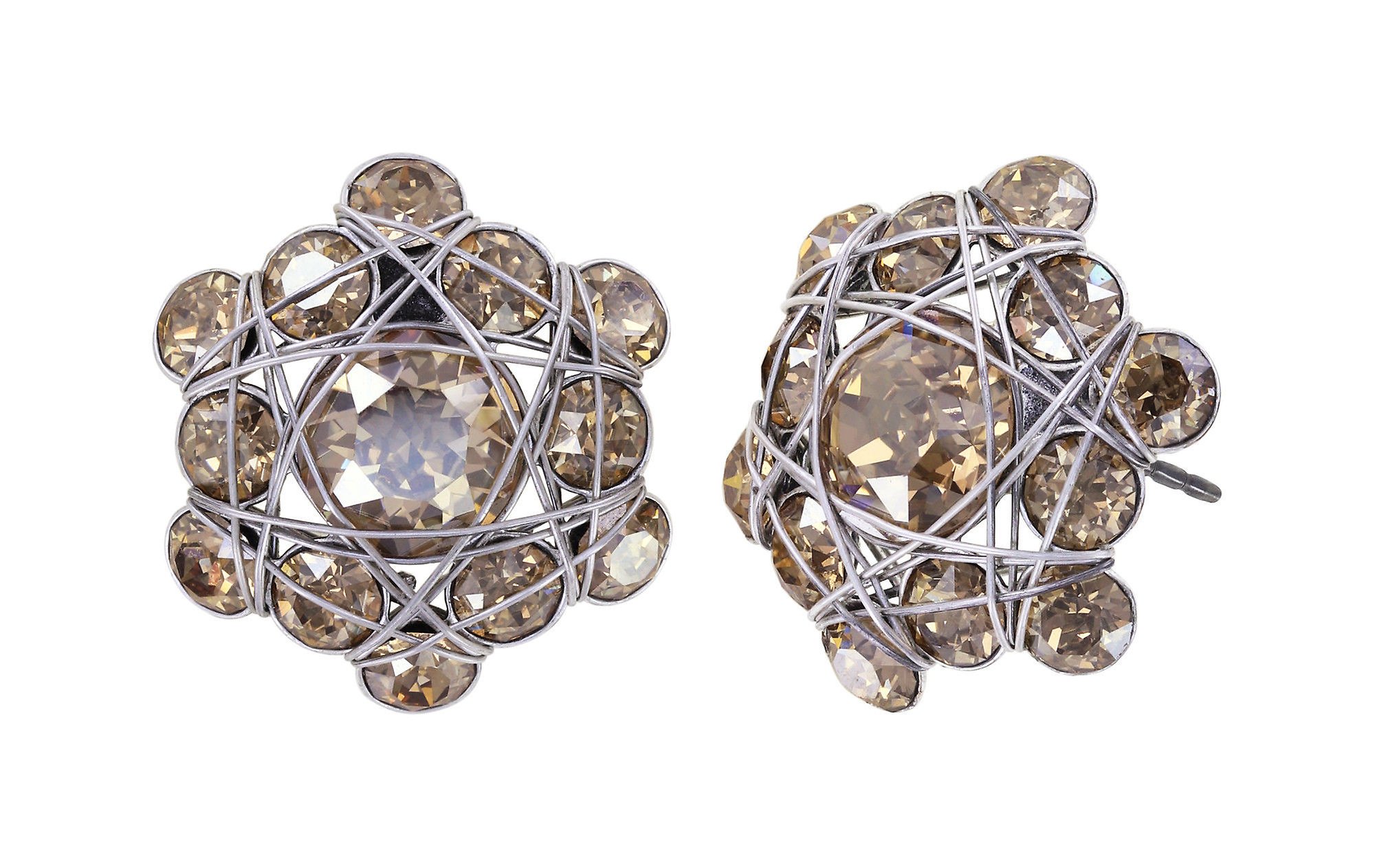 image pour Clou d'oreille Bended Lights Beige crystal golden shadow 