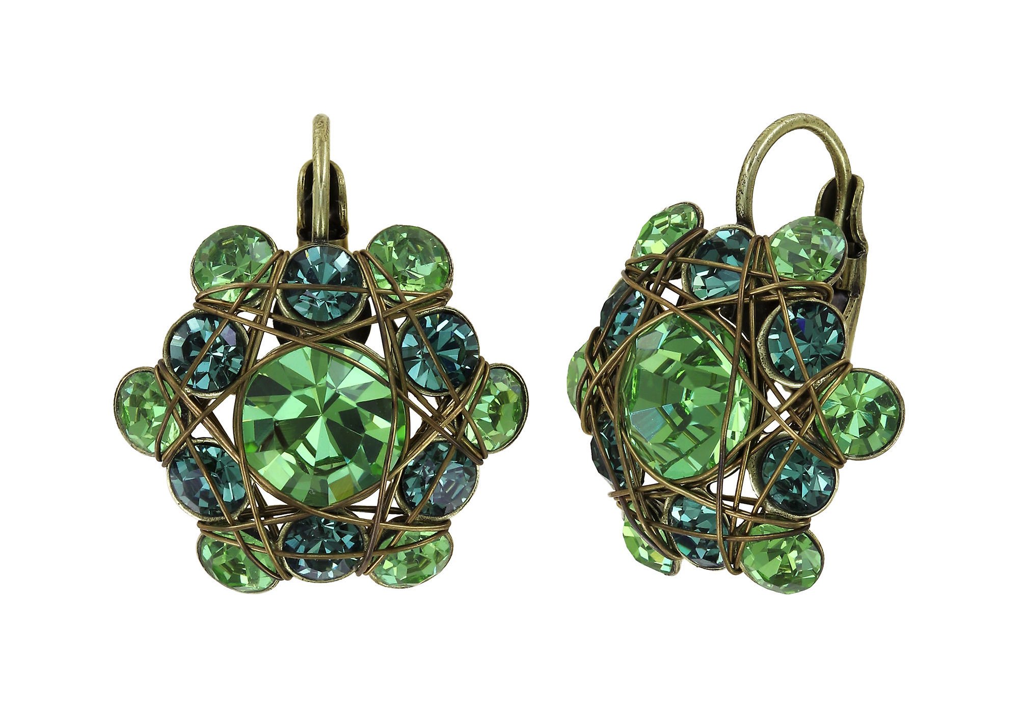 image for Earring eurowire Bended Lights Green  