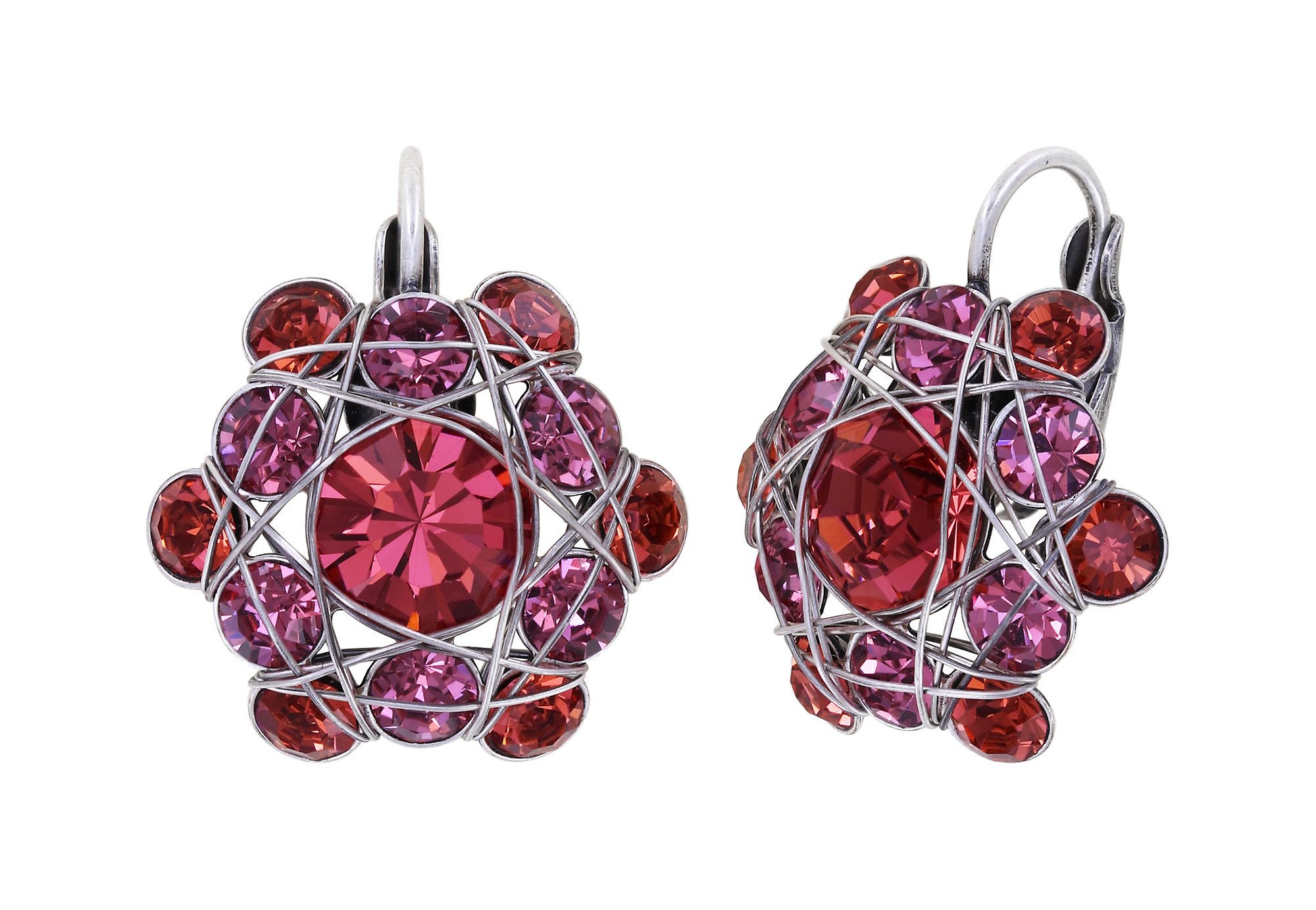 image for Earring eurowire Bended Lights Coralline / Pink  