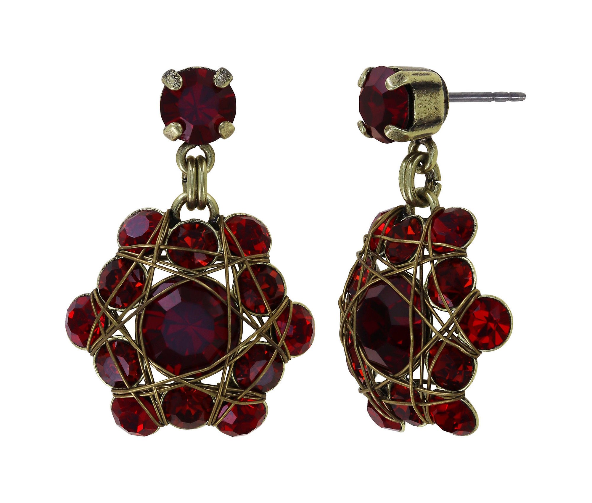 image for Earring Stud Dangling Bended Lights Red  