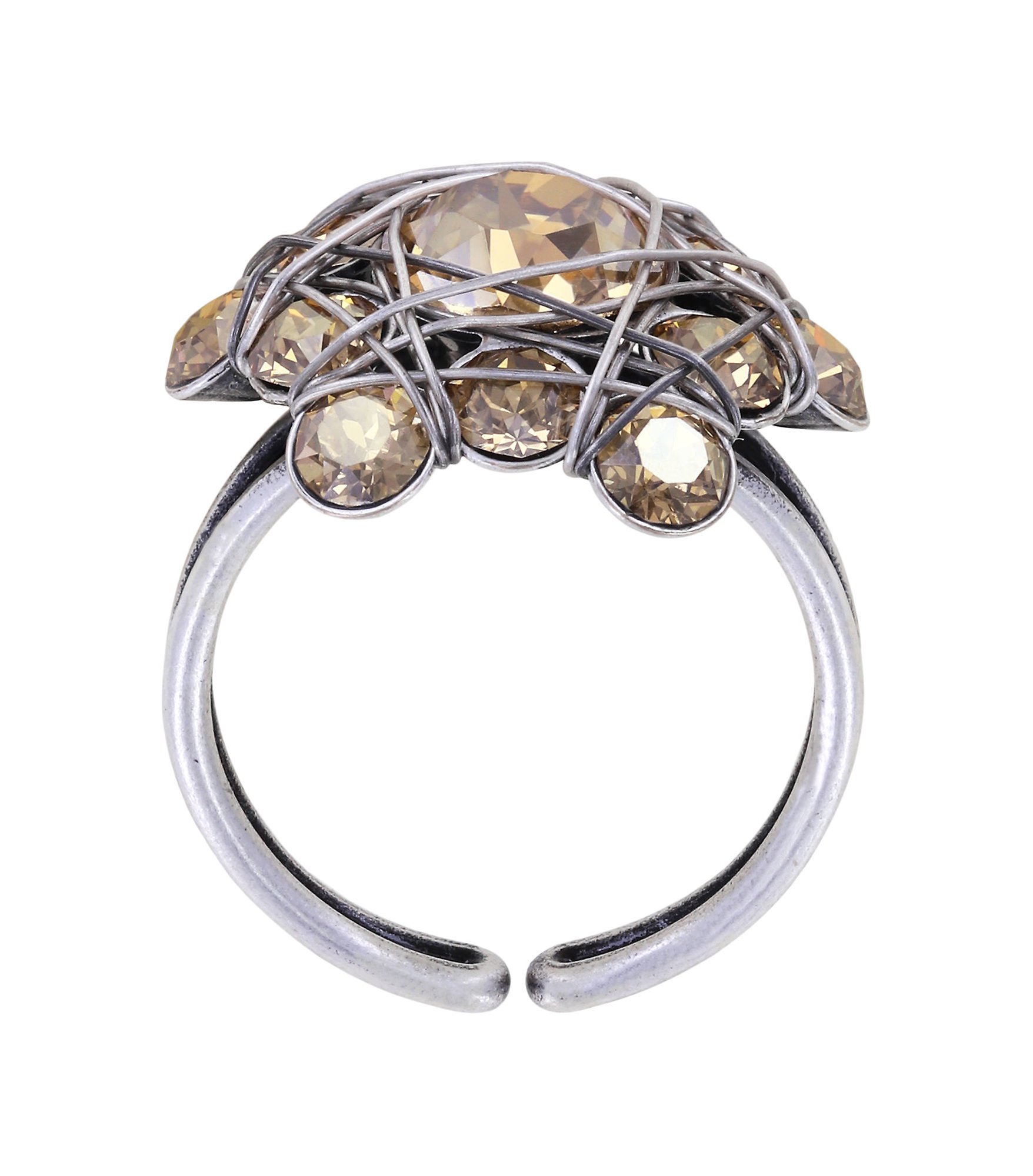 image for Ring Bended Lights Beige crystal golden shadow 