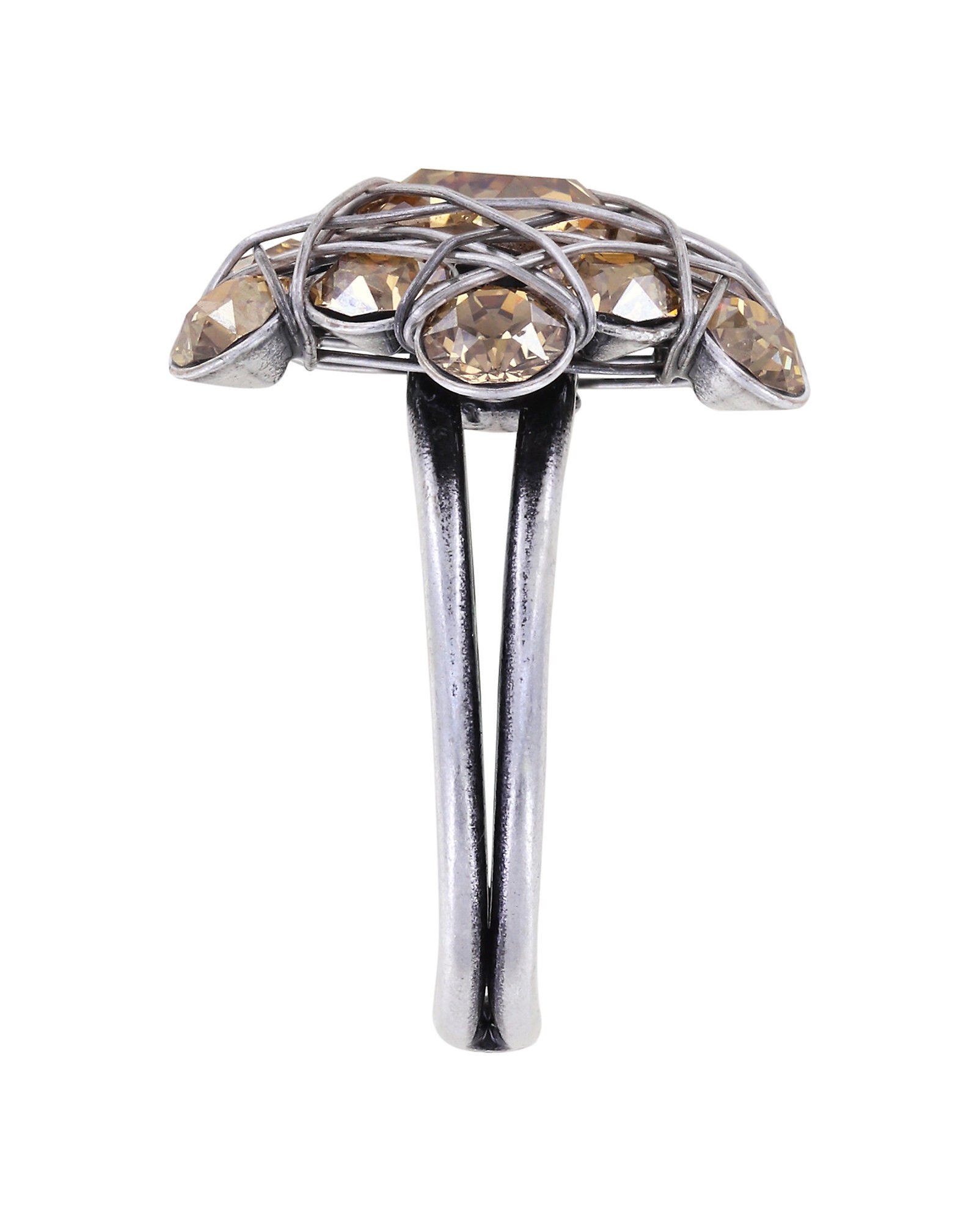 image for Ring Bended Lights Beige crystal golden shadow 