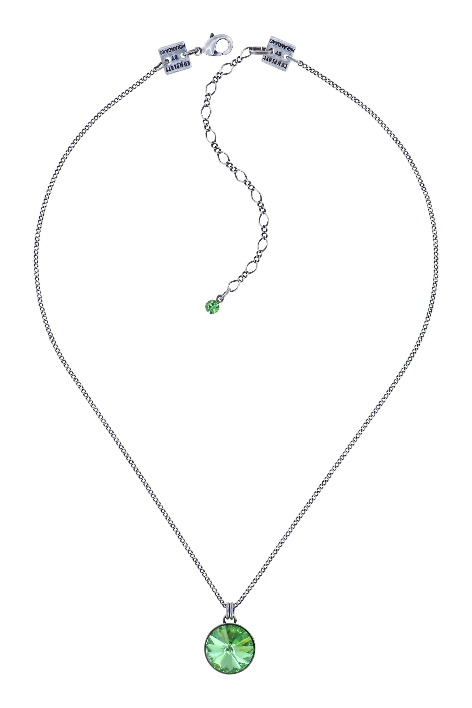 image pour Collier pendant Rivoli Vert peridot 14mm