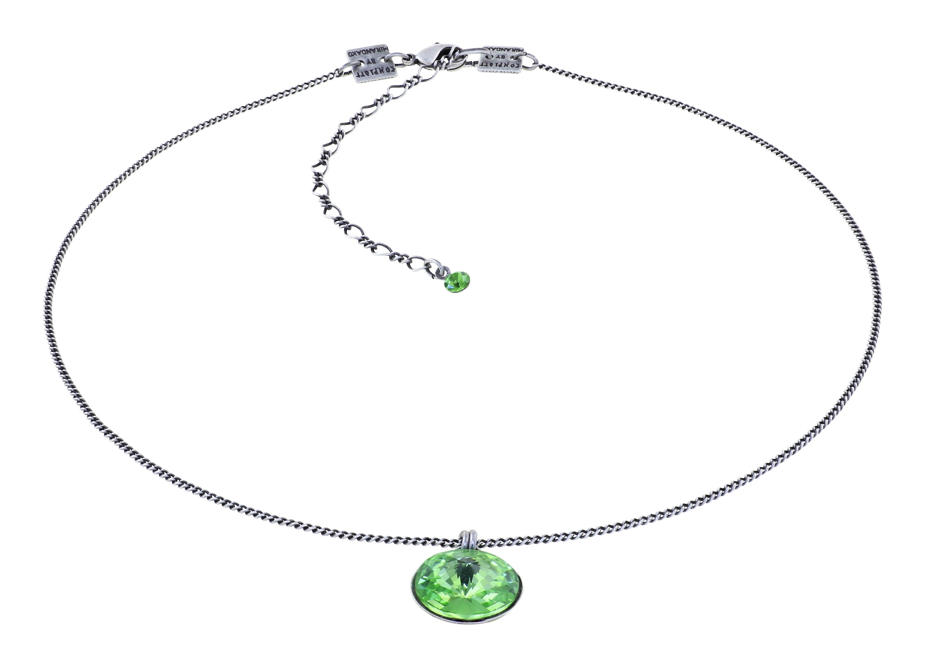 image pour Collier pendant Rivoli Vert peridot 14mm