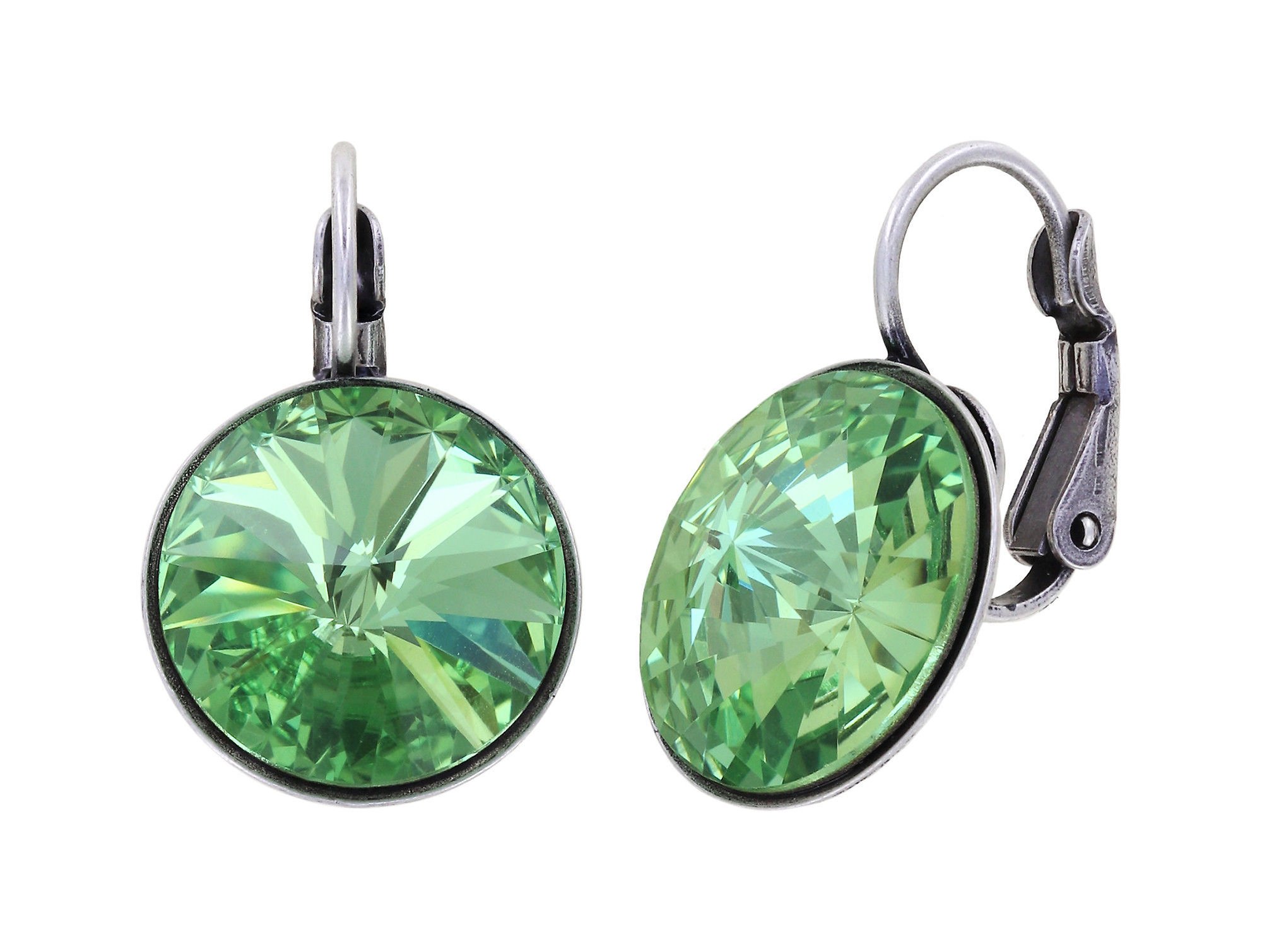 image for Earring eurowire Rivoli Green peridot 14mm