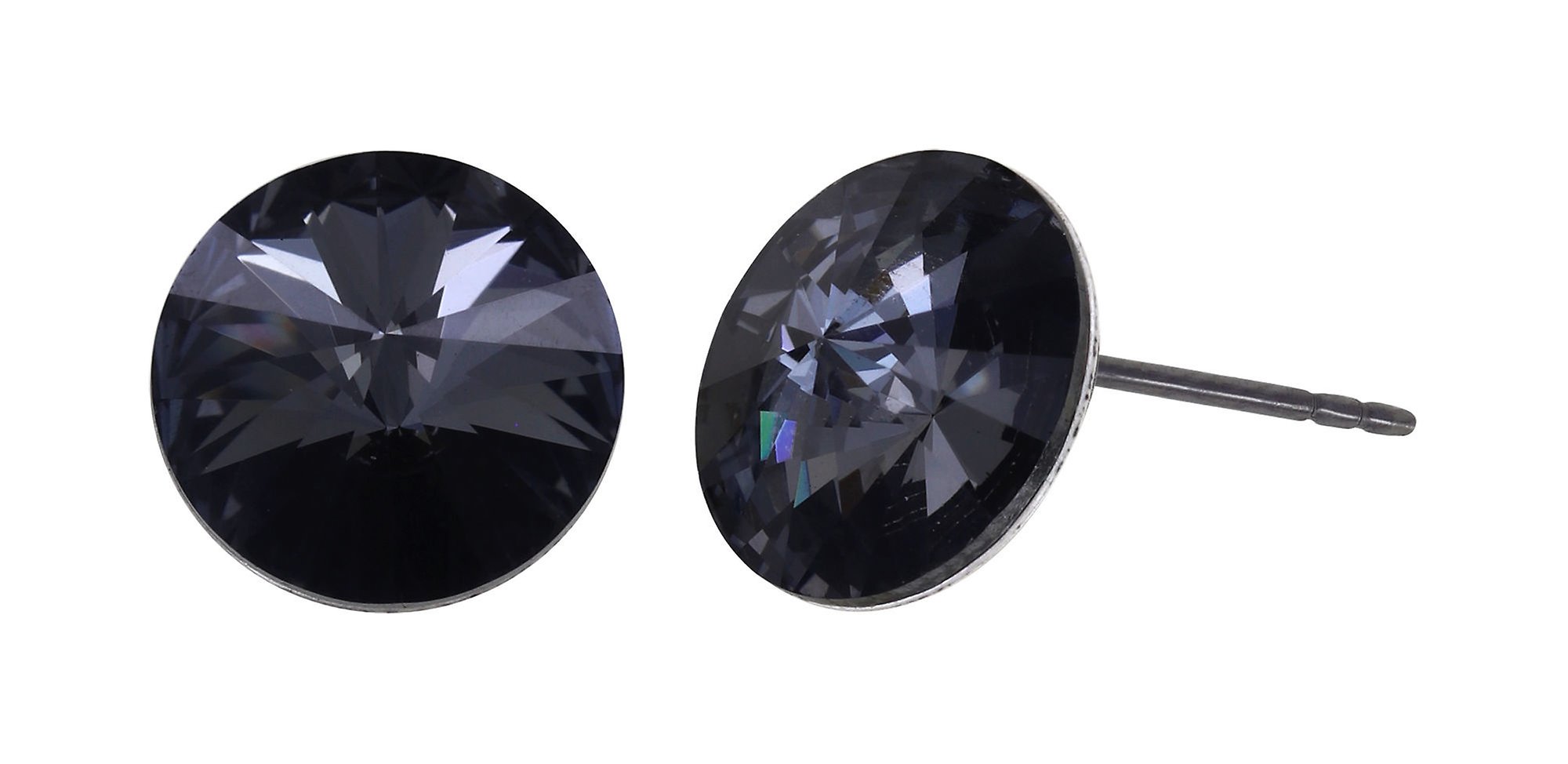image pour Clou d'oreille Rivoli Gris crystal night fall 12 mm