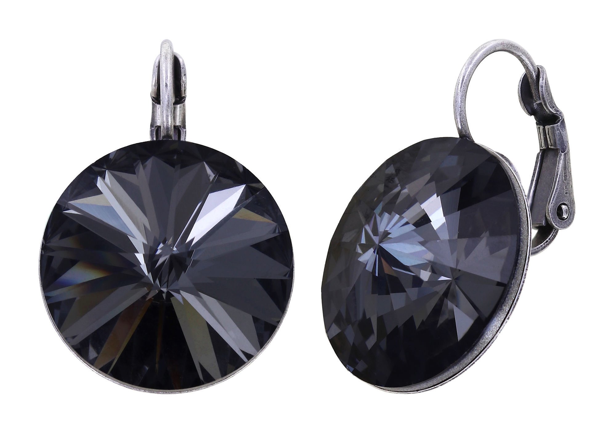 Bild für Ohrringe mit Brisur Rivoli Grau crystal night fall 18mm