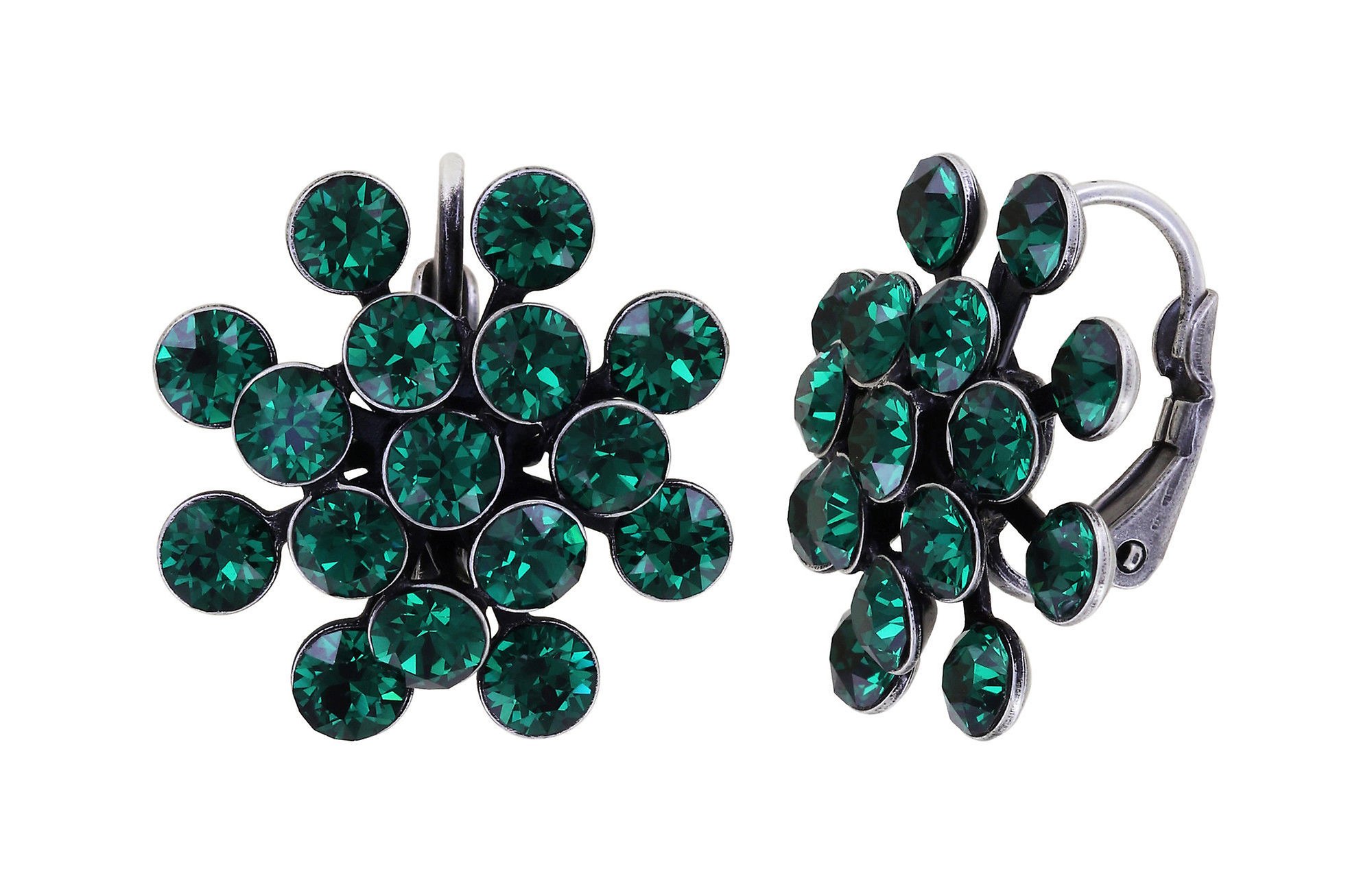 image for Earring Eurowire Magic Fireball Green emerald Classic Size (21mm Ø)