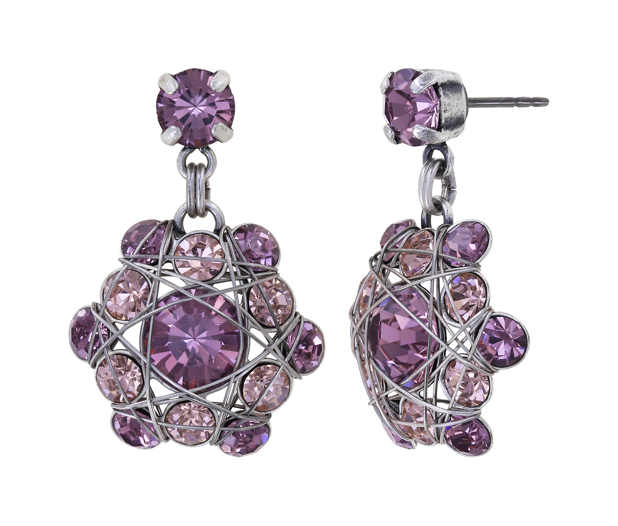 image pour Clou d'oreille pendant Bended Lights Rose / Lila  