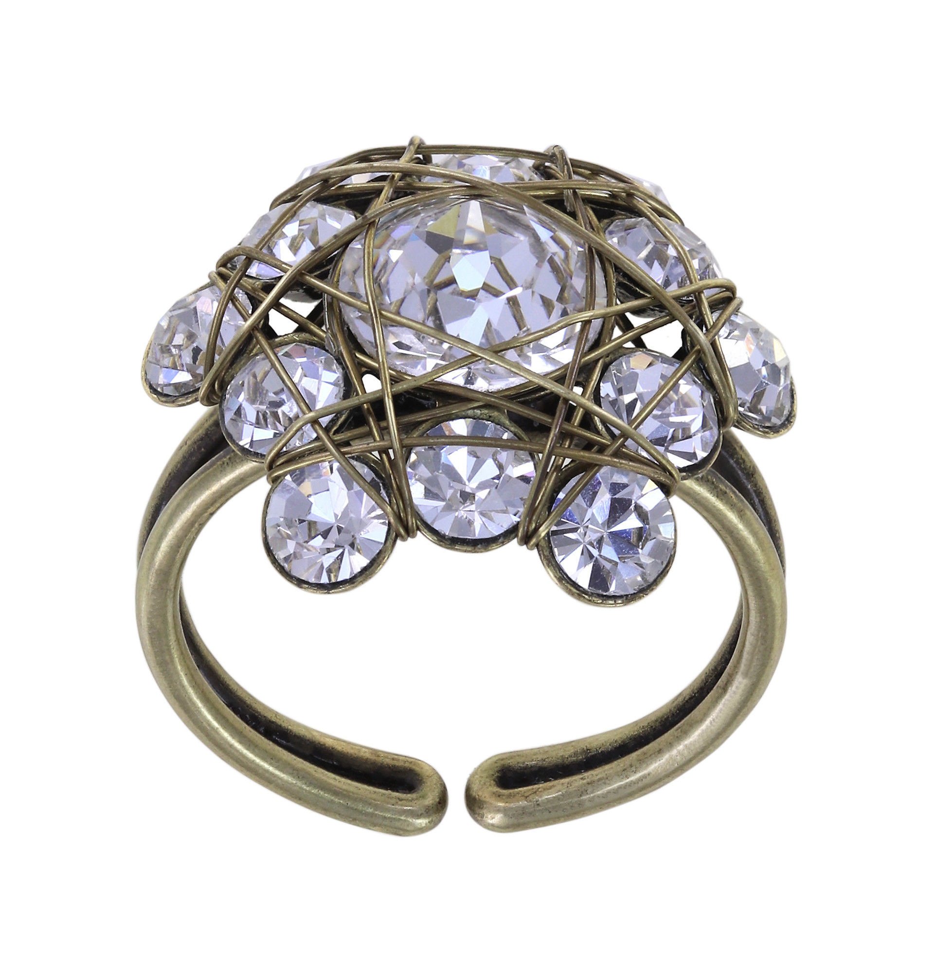 image pour Anneau Bended Lights Blanc crystal 