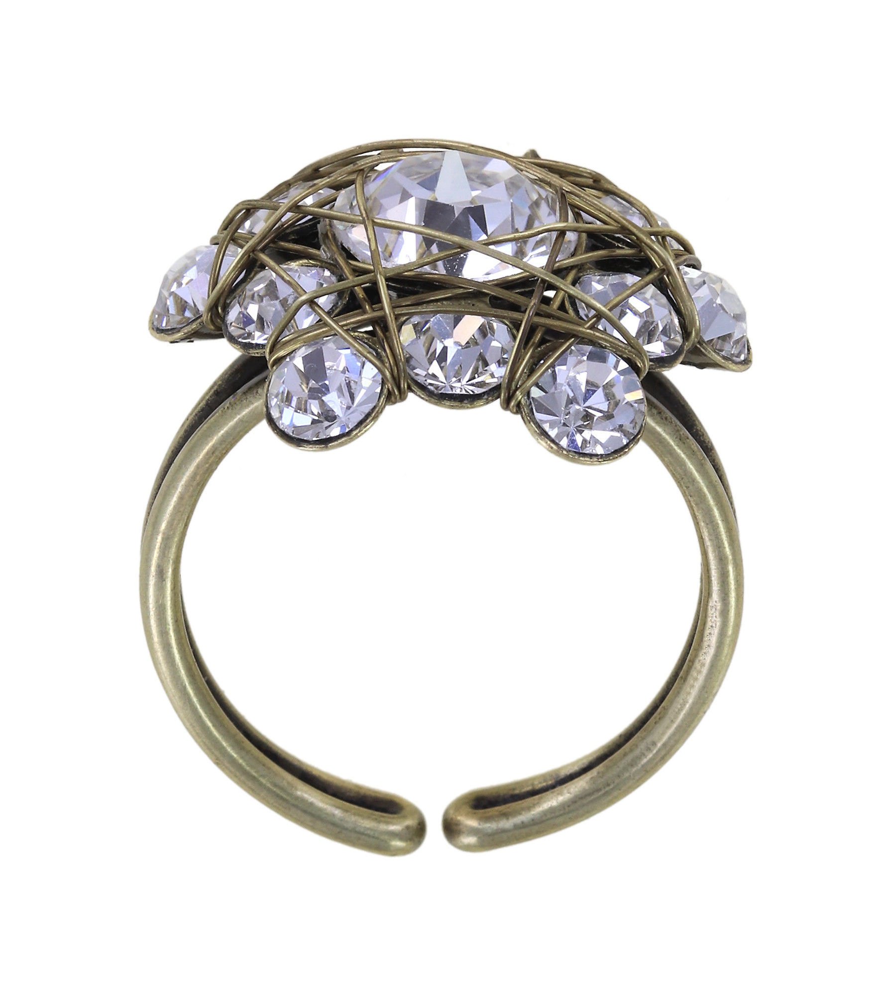 image for Ring Bended Lights White crystal 