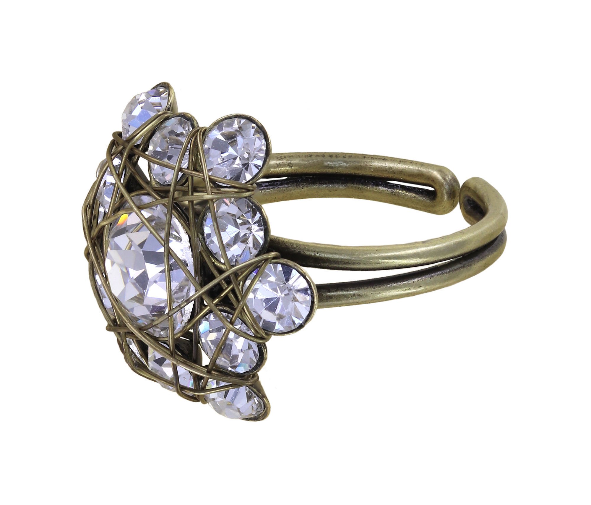 image for Ring Bended Lights White crystal 