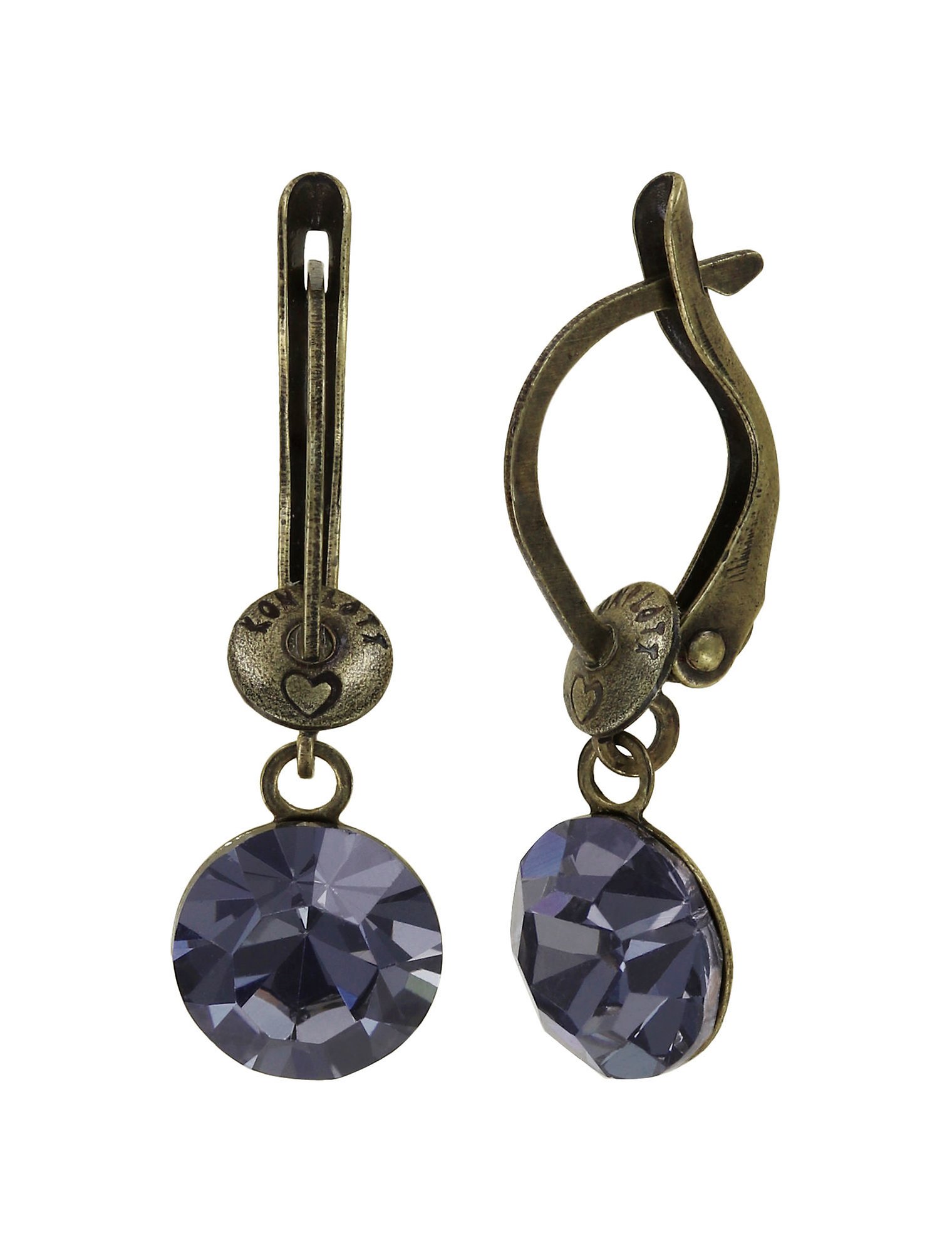 image pour Boucles d'oreilles pendantes Black Jack Gris crystal night fall SS 39