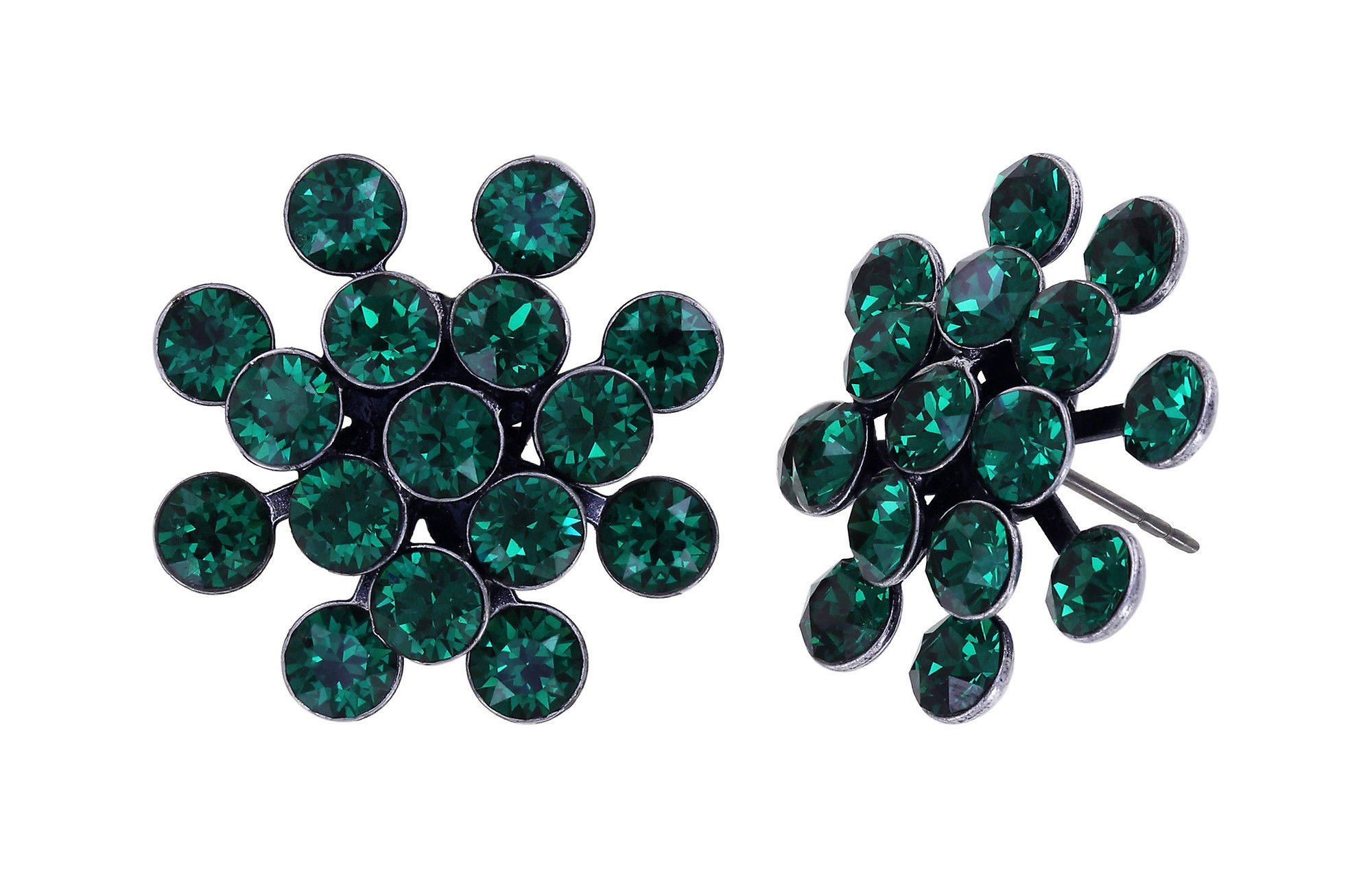 image for Earring Stud Magic Fireball Green emerald Classic Size (21mm Ø)