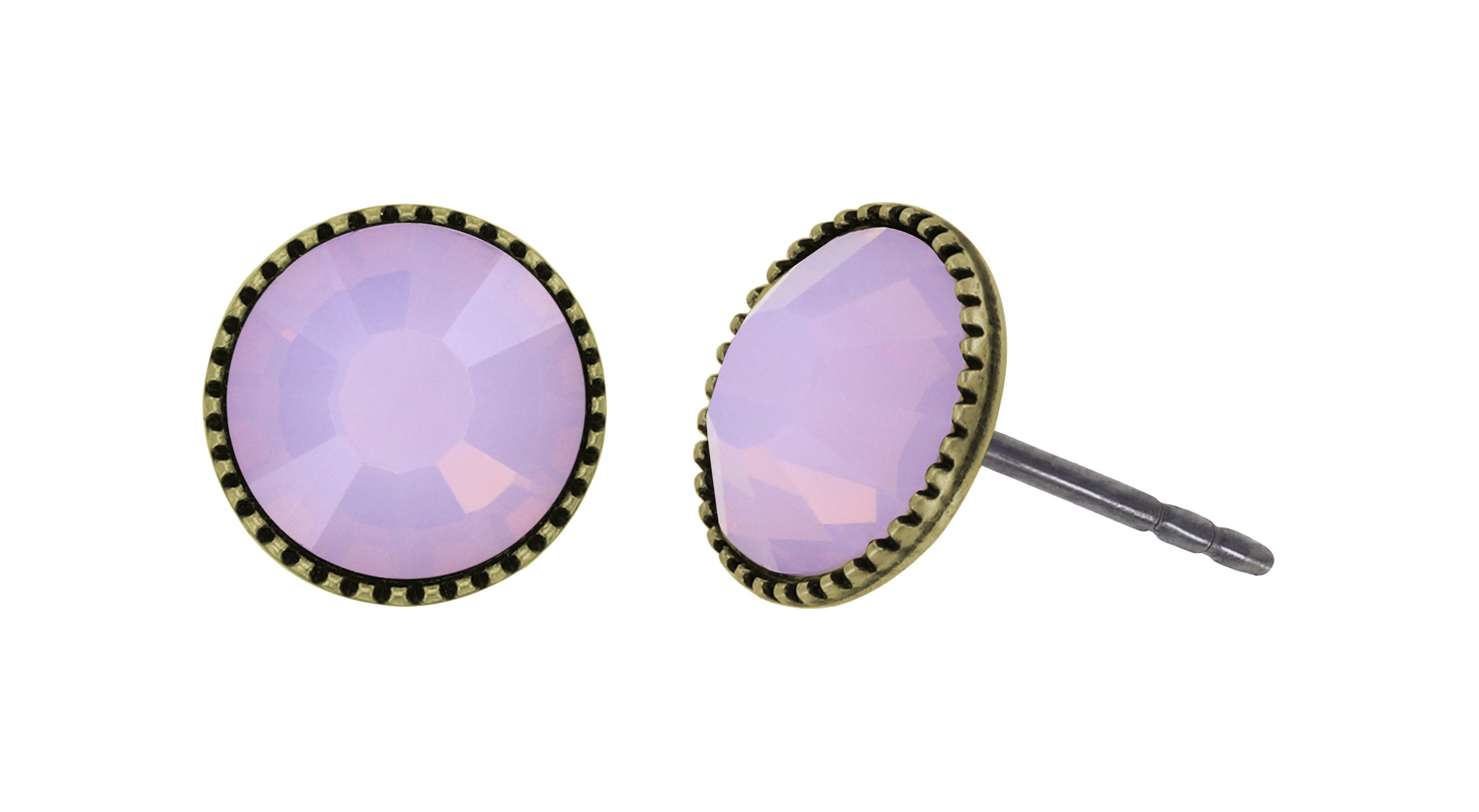 Bild für Ohrstecker flach Black Jack Pink rose opal SS 34