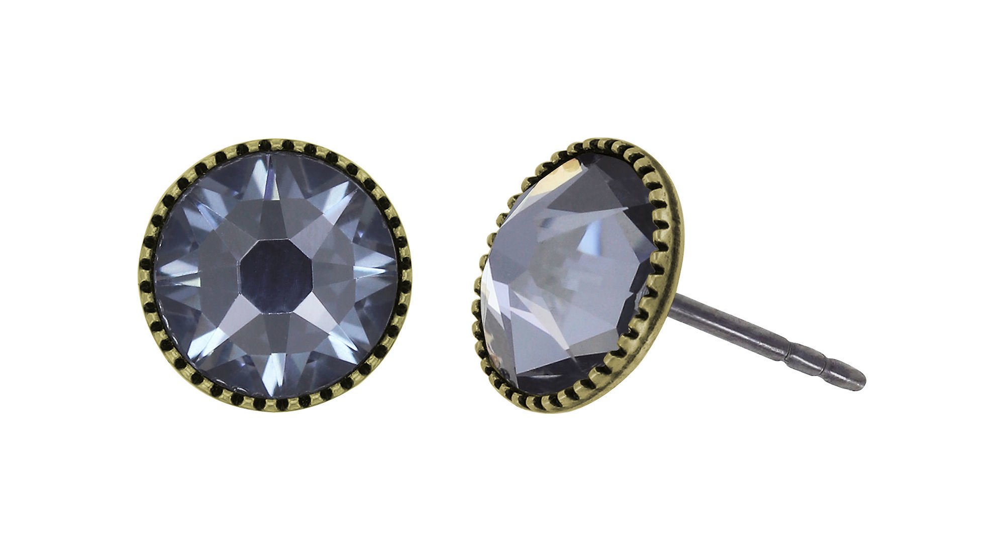 Bild für Ohrstecker flach Black Jack Grau crystal night fall SS 34