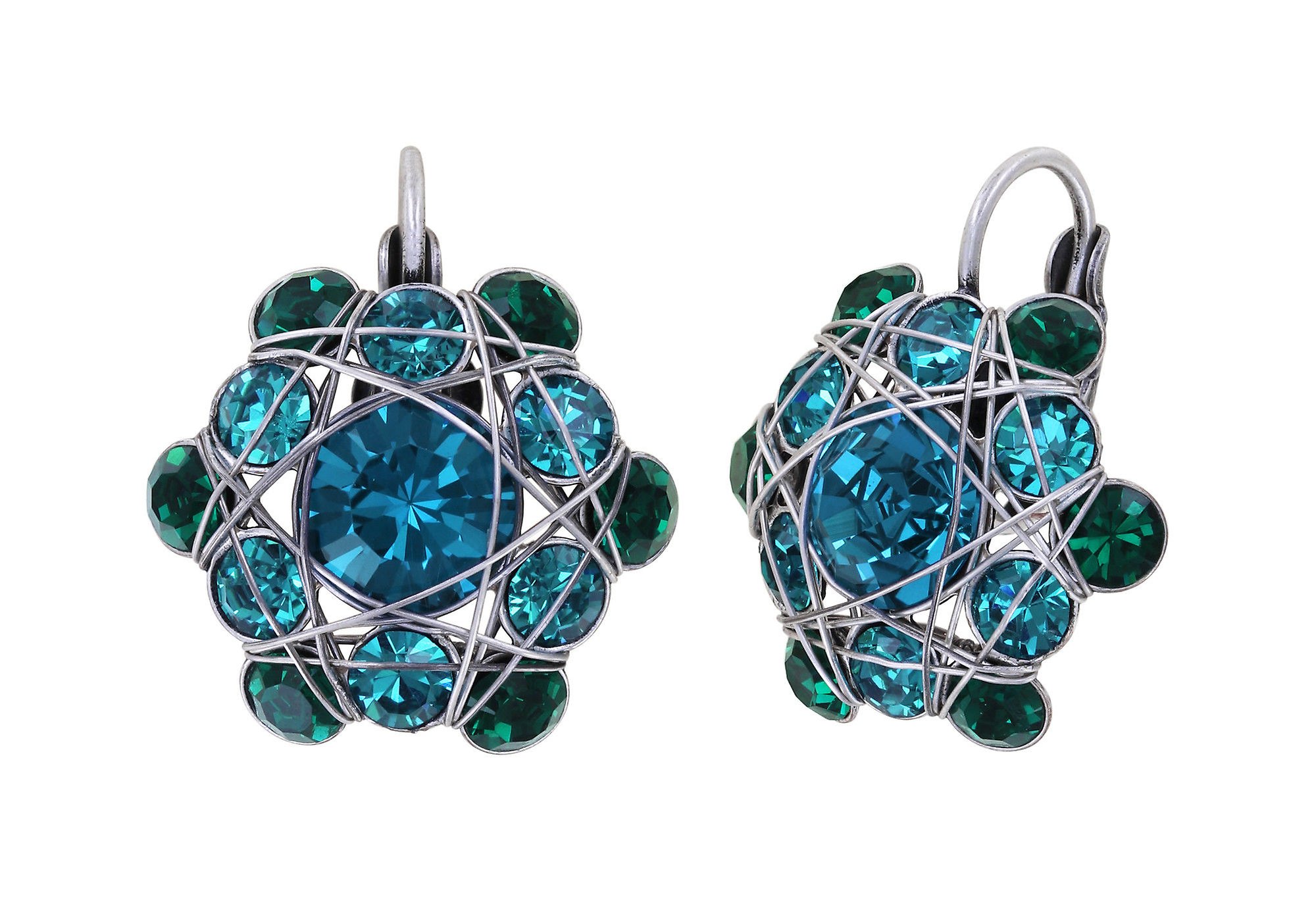 image for Earring Eurowire Bended Lights Blue / Green  