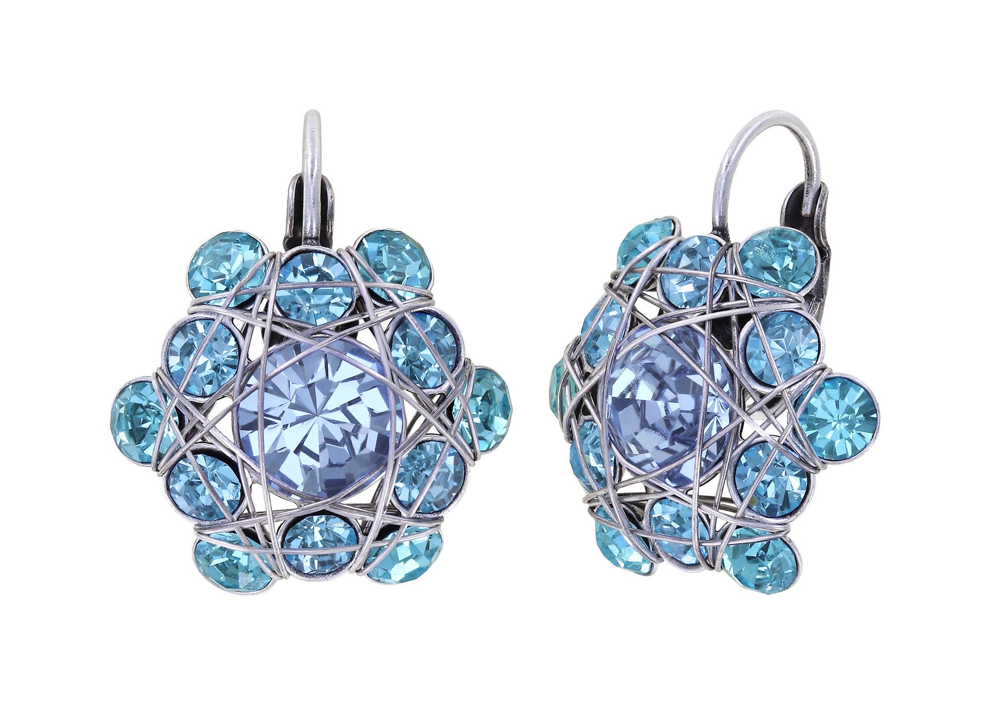 image for Earring Eurowire Bended Lights Blue  