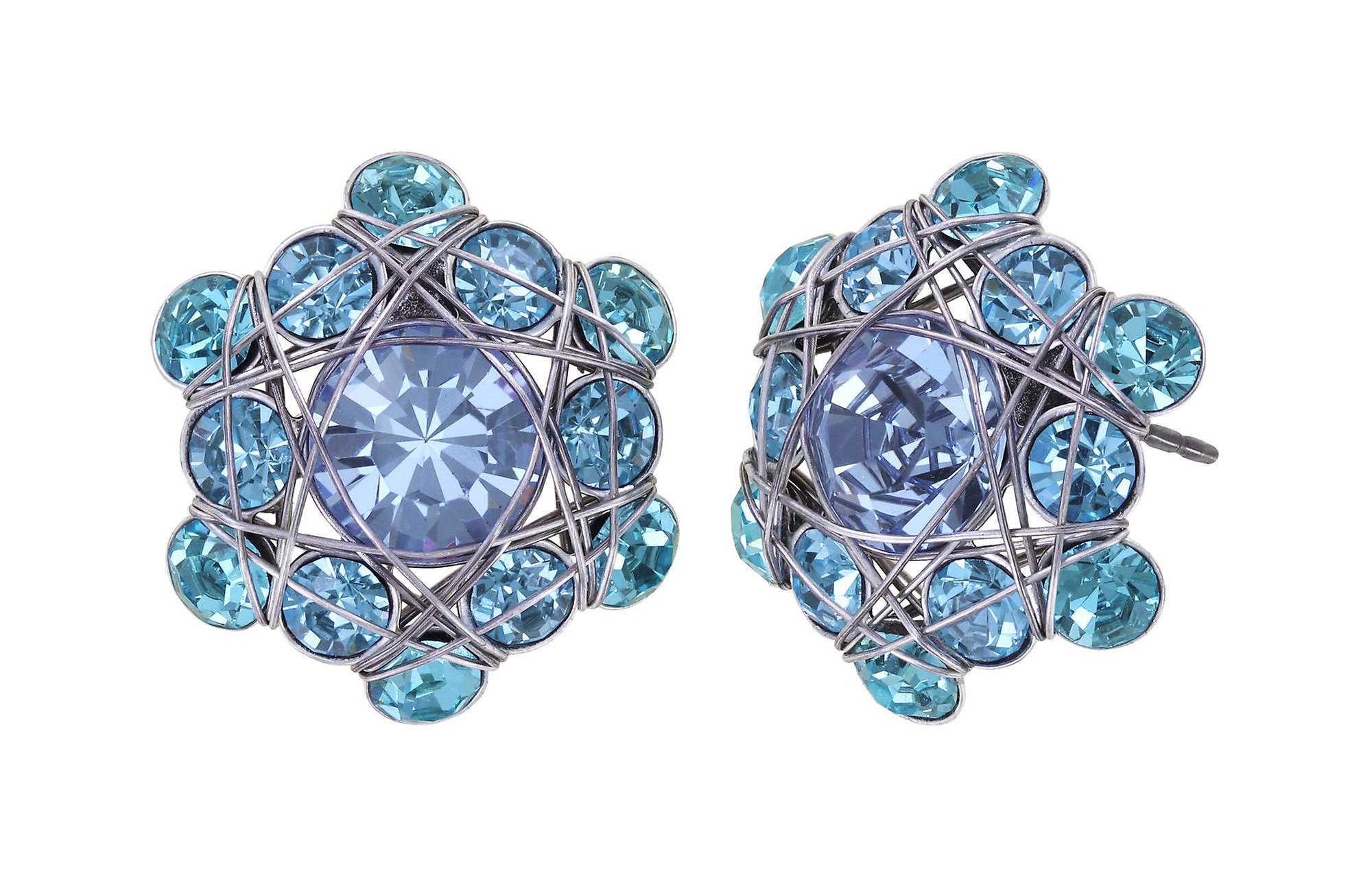 image for Earring Stud Bended Lights Blue  