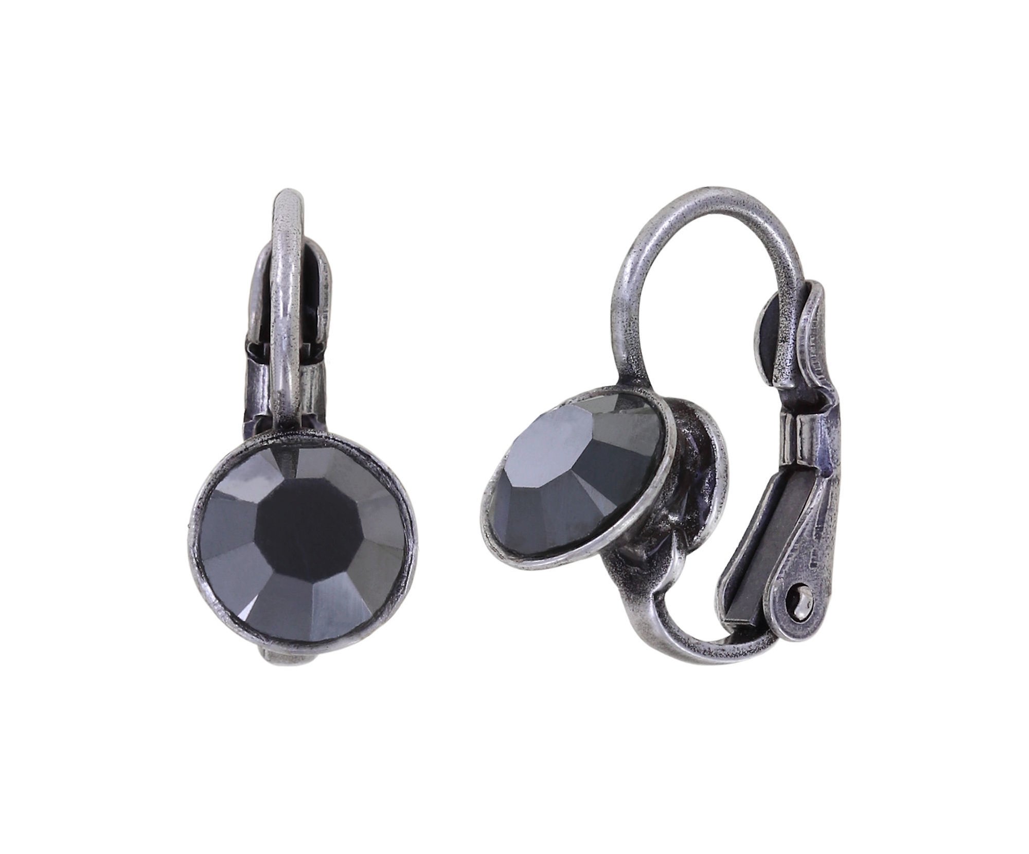 image for Earring Eurowire Black Jack Black jet hematite SS 29
