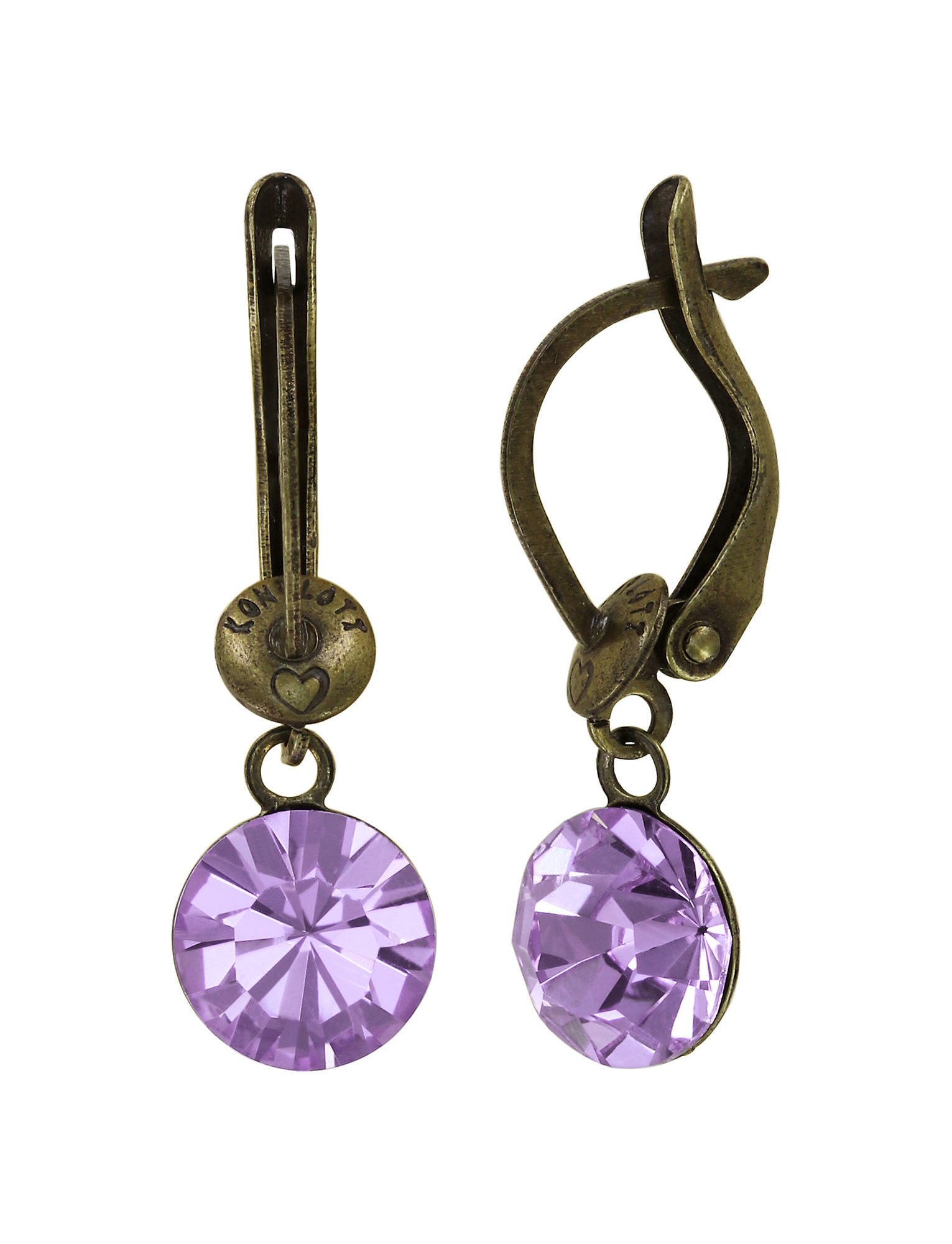 image for Earring Dangling Black Jack Lila violet SS 39
