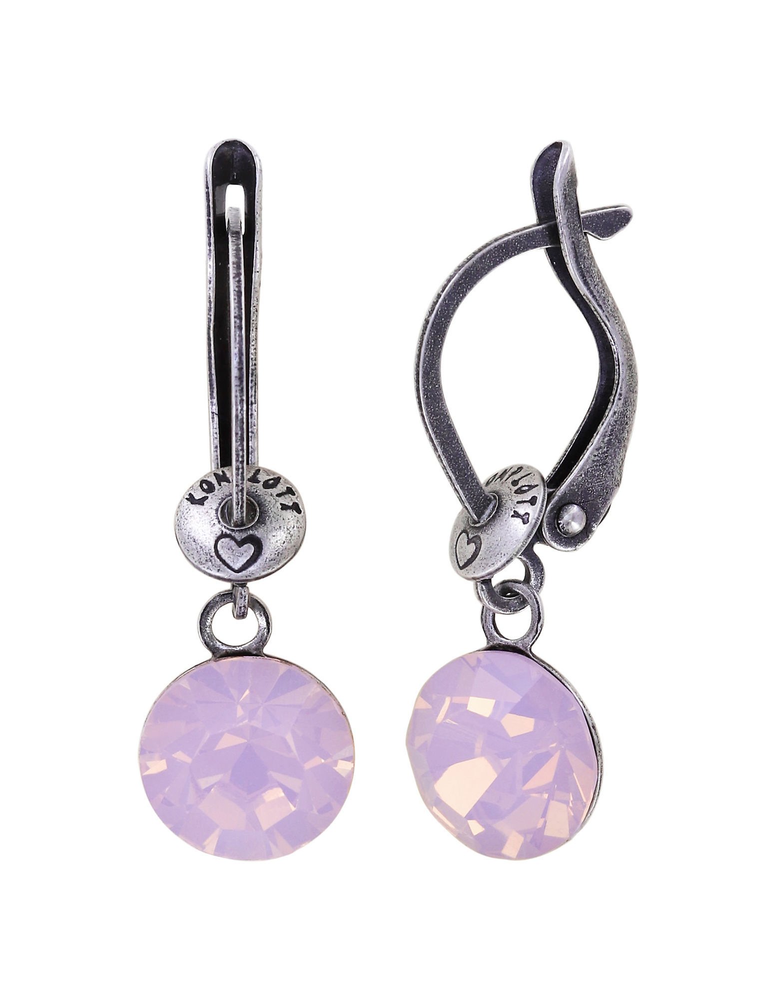 image pour Boucles d'oreilles pendantes Black Jack Rose rose opal SS 39