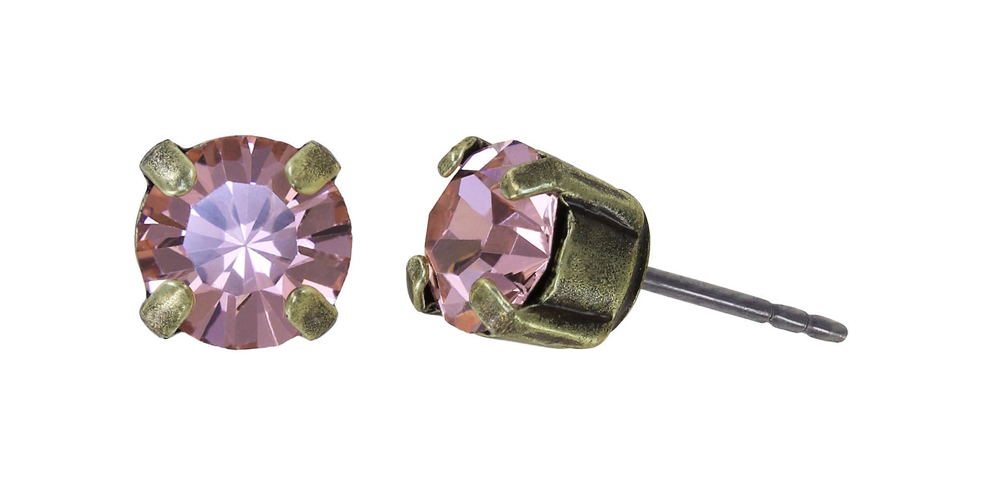 image pour Clou d'oreille Black Jack Rose vintage rose SS 29