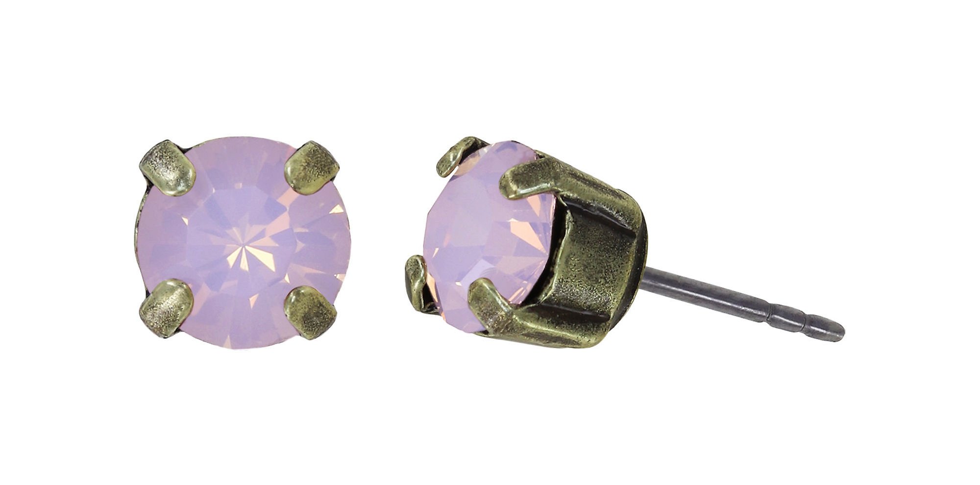 image pour Clou d'oreille Black Jack Rose rose opal SS 29