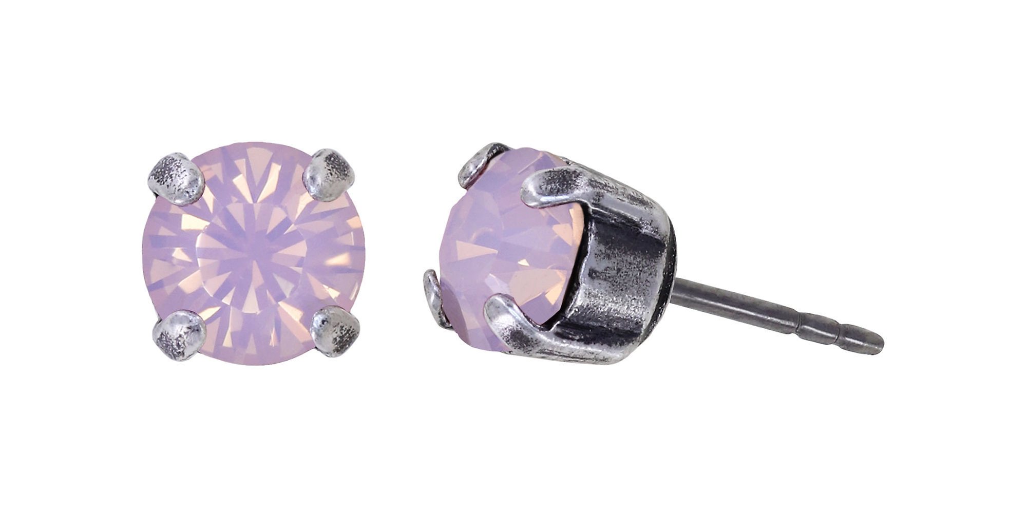 image for Earring Stud Black Jack Pink rose opal SS 29