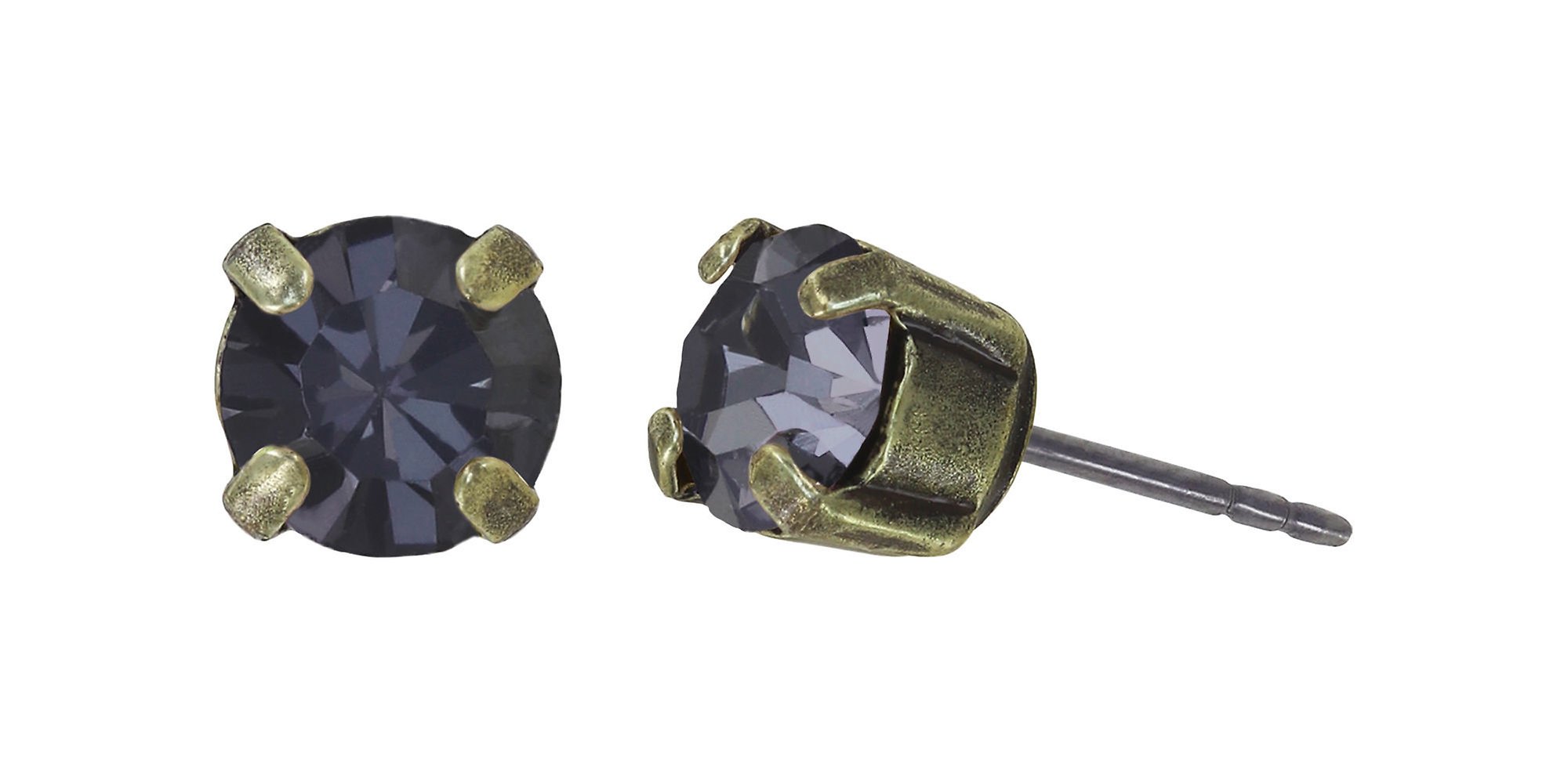 image pour Clou d'oreille Black Jack Gris crystal night fall SS 29