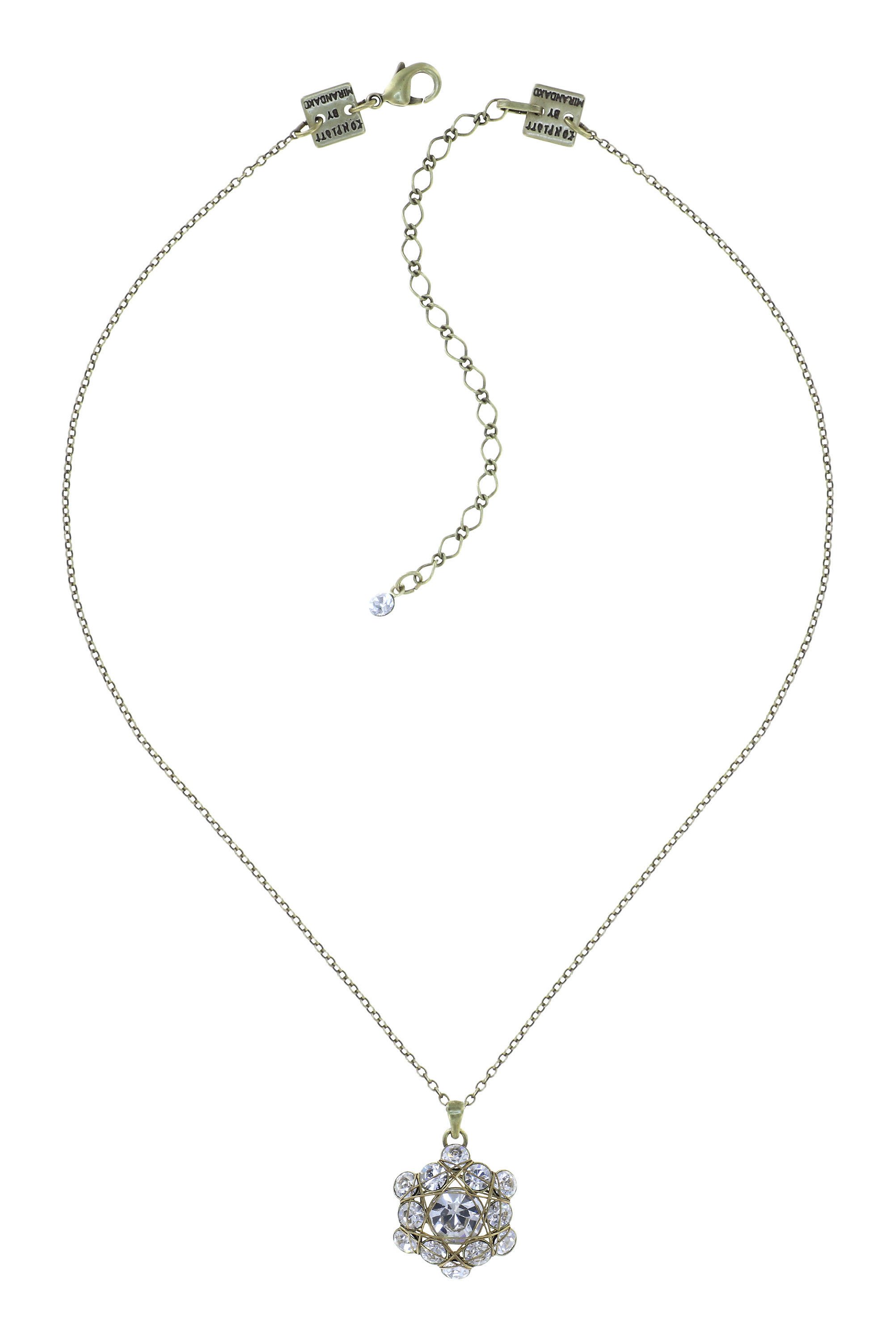 image for Necklace Pendant Bended Lights White crystal 