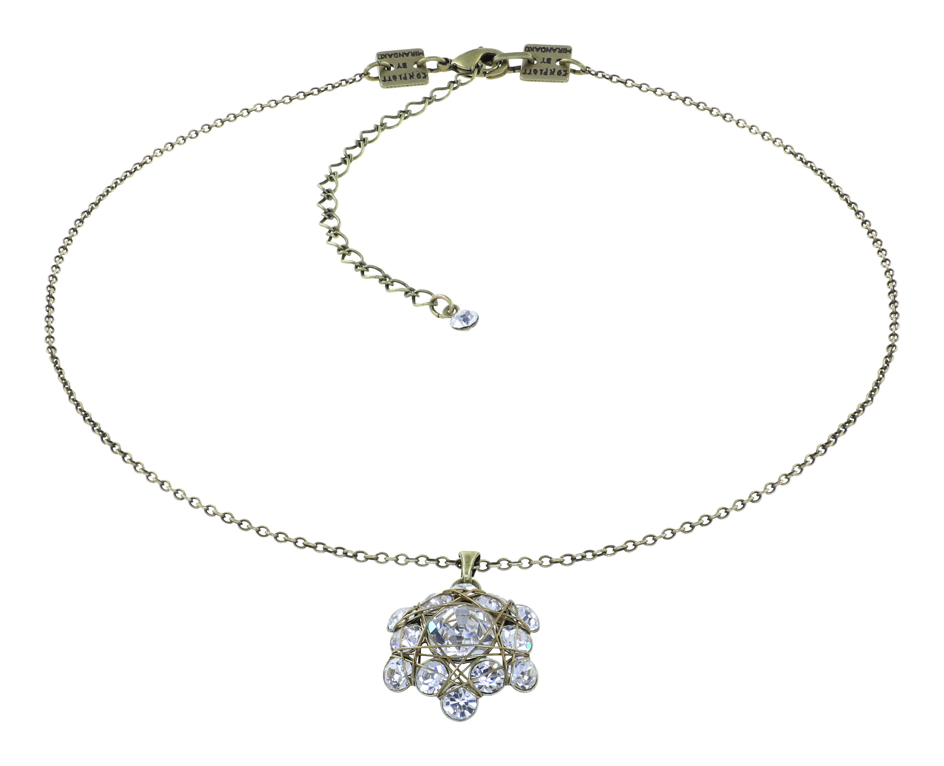 image for Necklace Pendant Bended Lights White crystal 