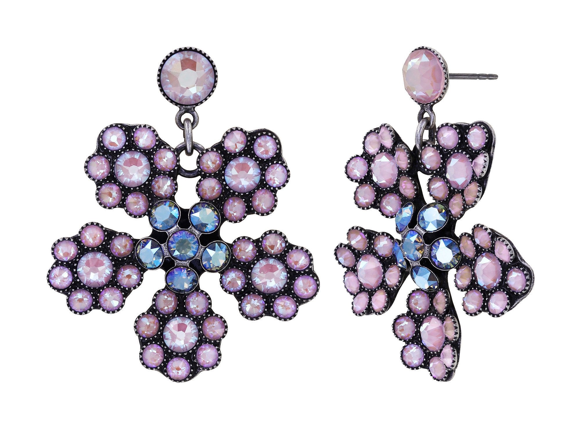 image pour Clou d'oreille pendant Lost Garden Bleu Pastel / Rose  