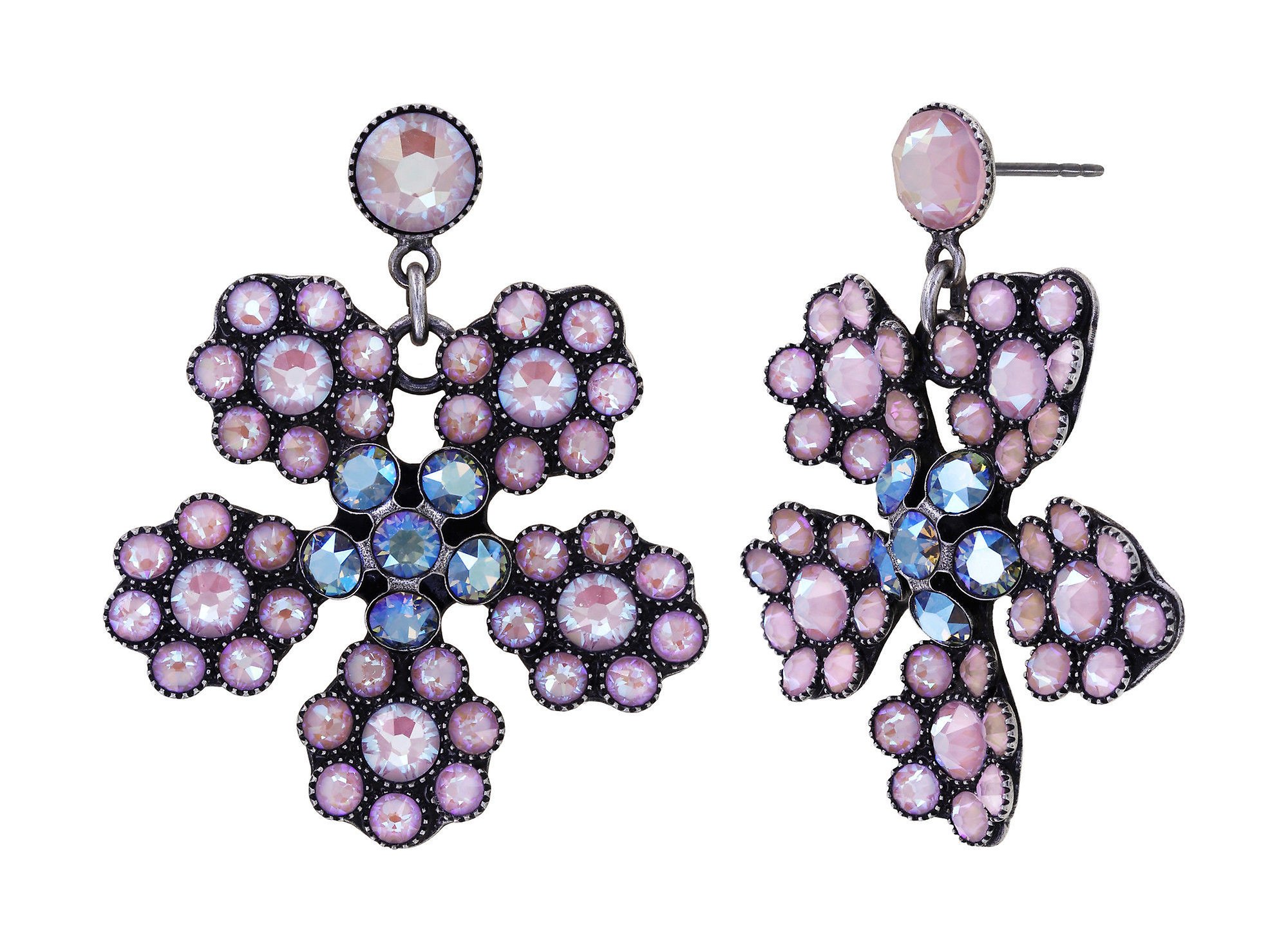 Bild für Ohrstecker baumelnd Lost Garden Pastell Blau / Rosa  