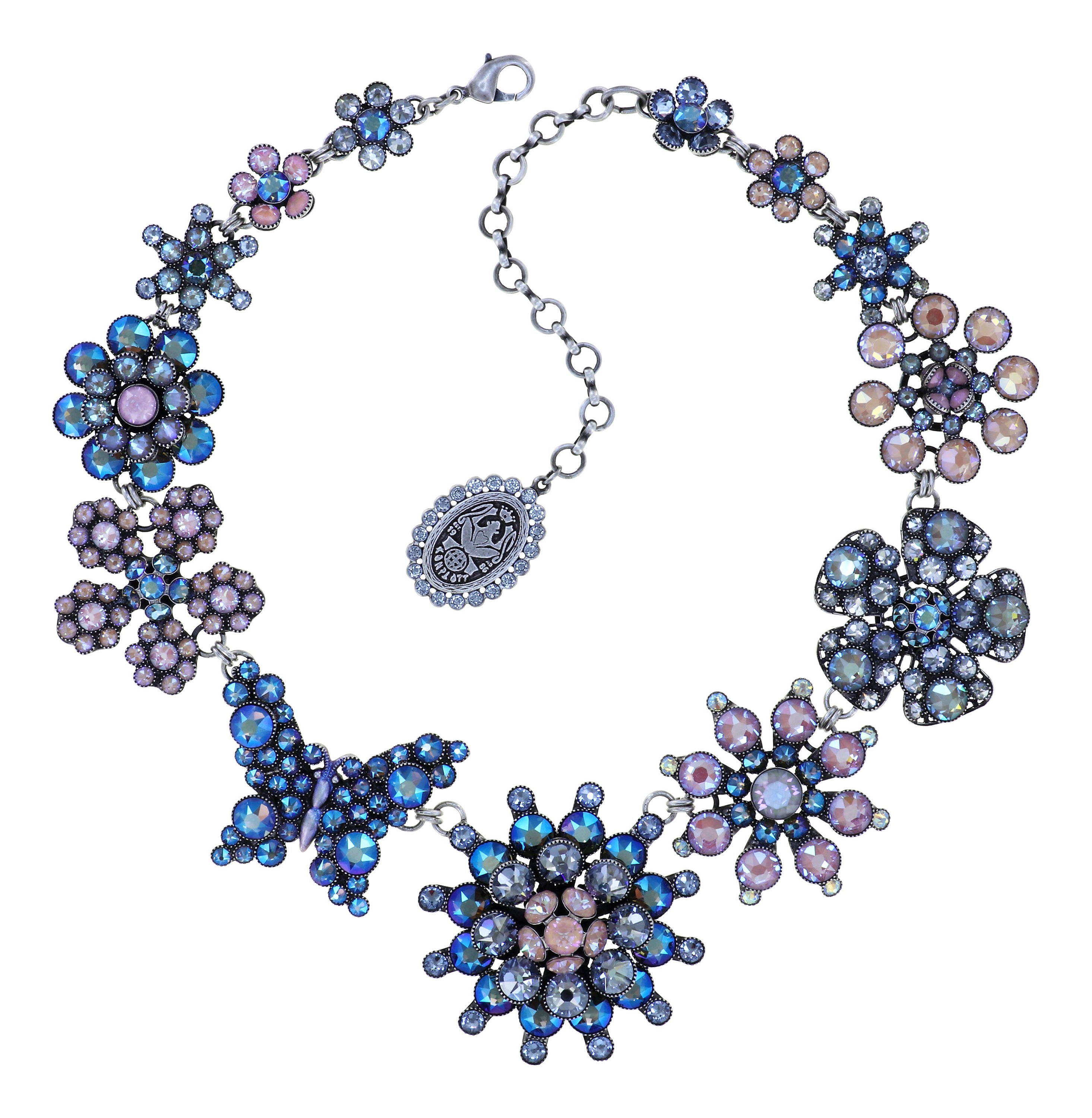 image for Necklace Collier Lost Garden Pastel Blue / Pink  
