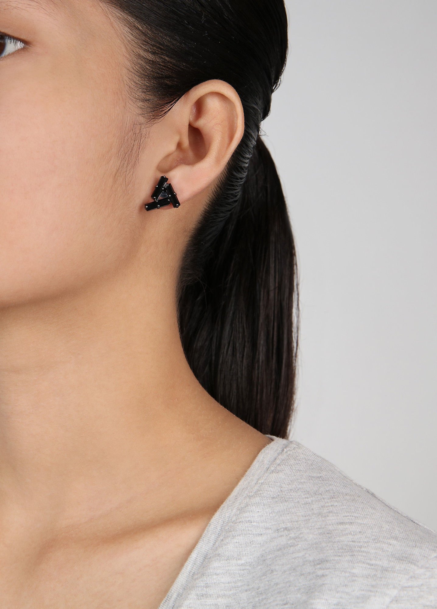 Bild für Ohrstecker Jumping Baguette Tiefstes Schwarz Black 