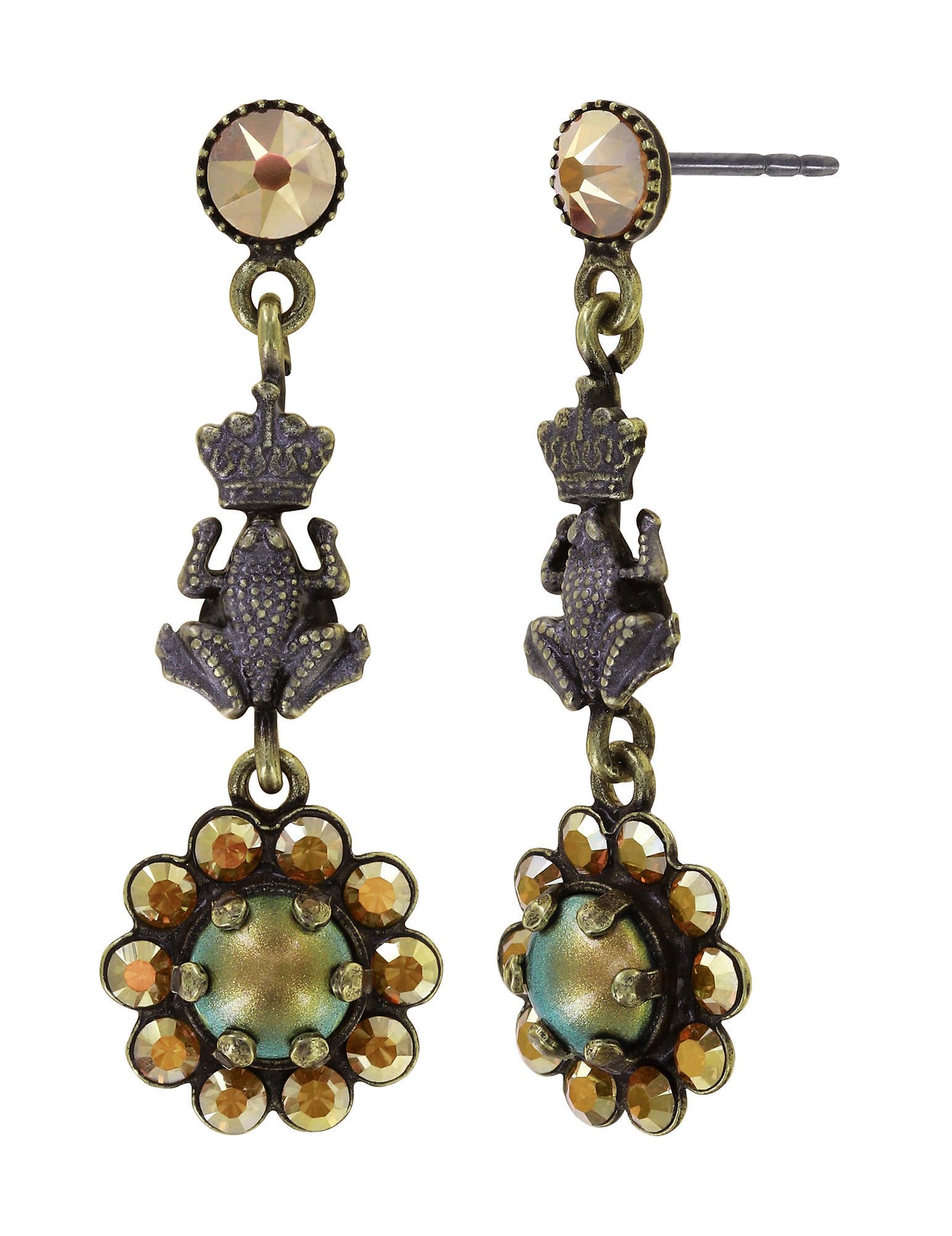 image for Earring Stud Dangling Little Frog Prince Yellow  