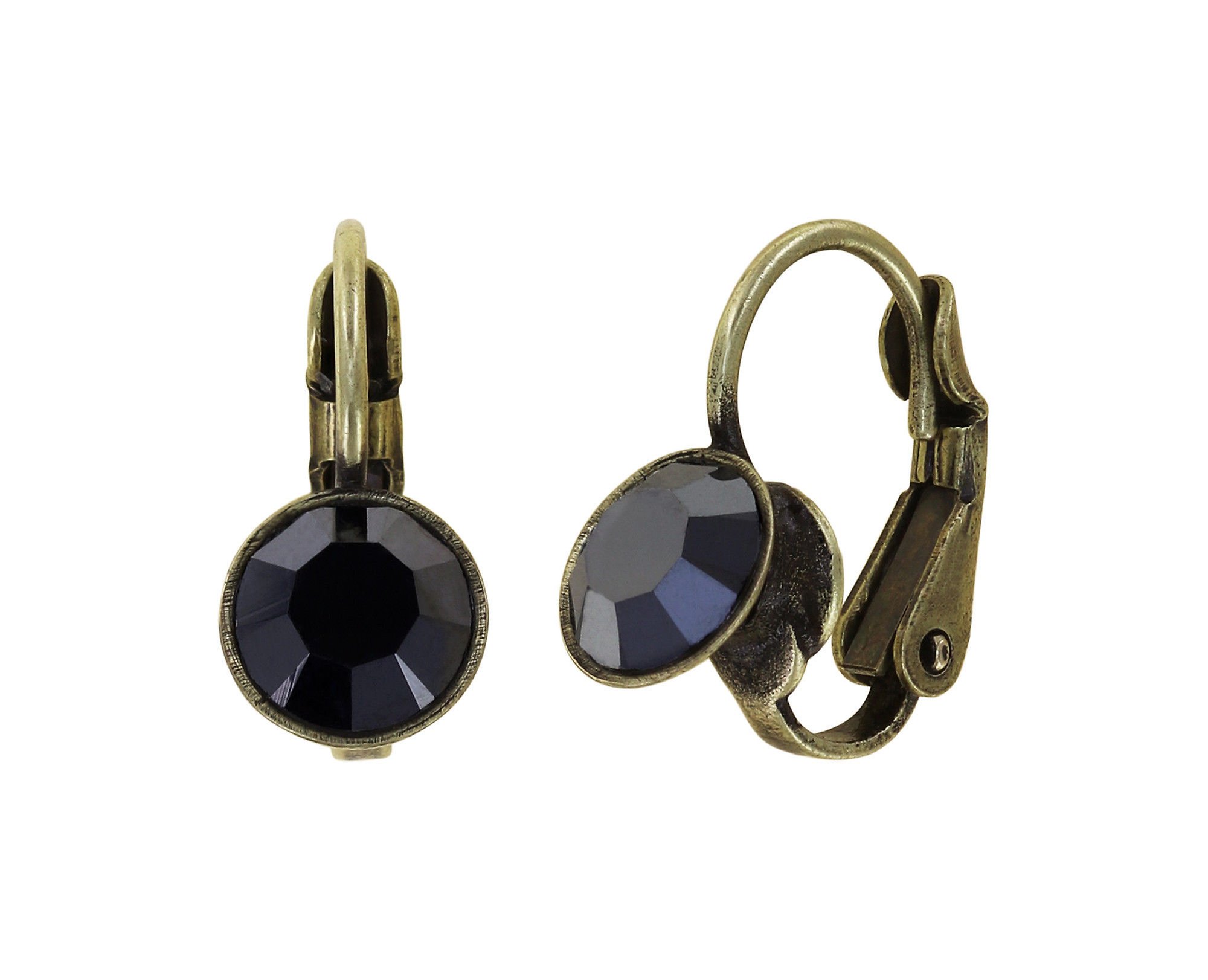 image for Earring eurowire Black Jack Black jet hematite SS 29