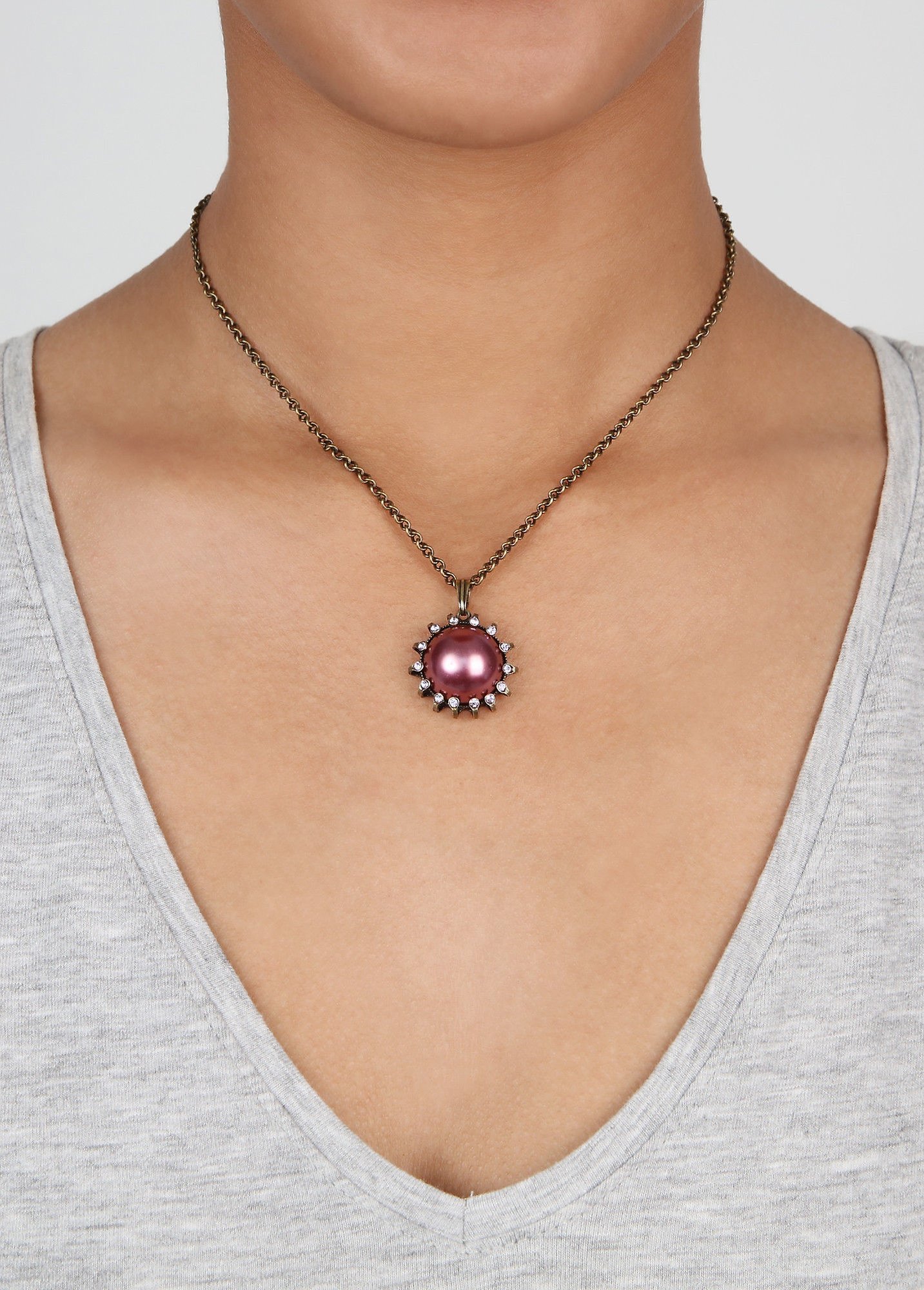 image for Necklace Pendant Where the Lilac Bloom Dry Fruits Multi 