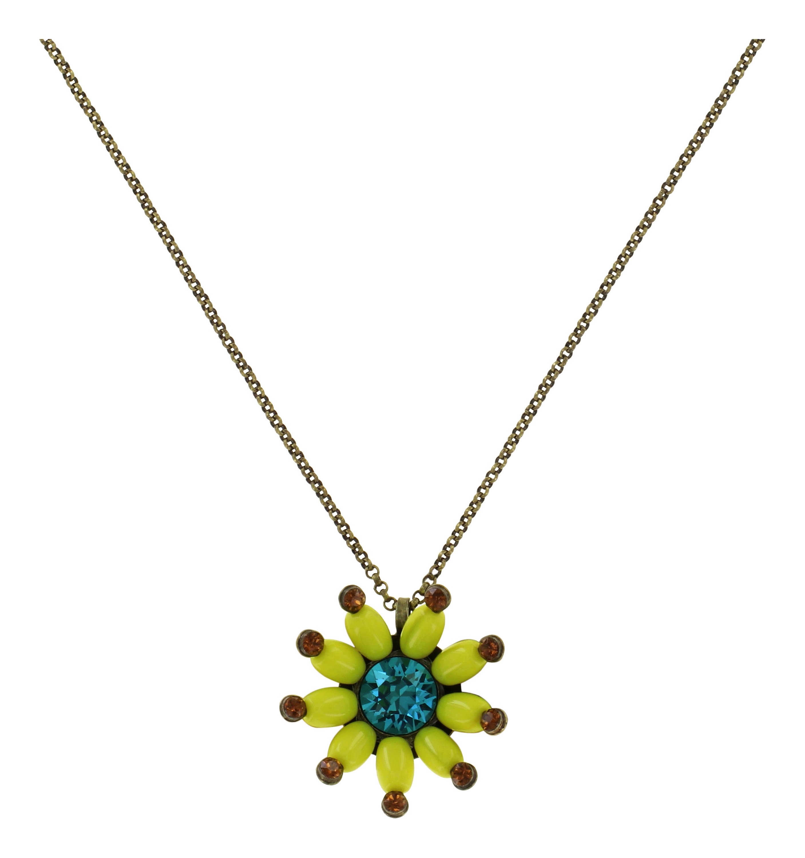 image for Necklace Pendant Daisy Riot Green  size S